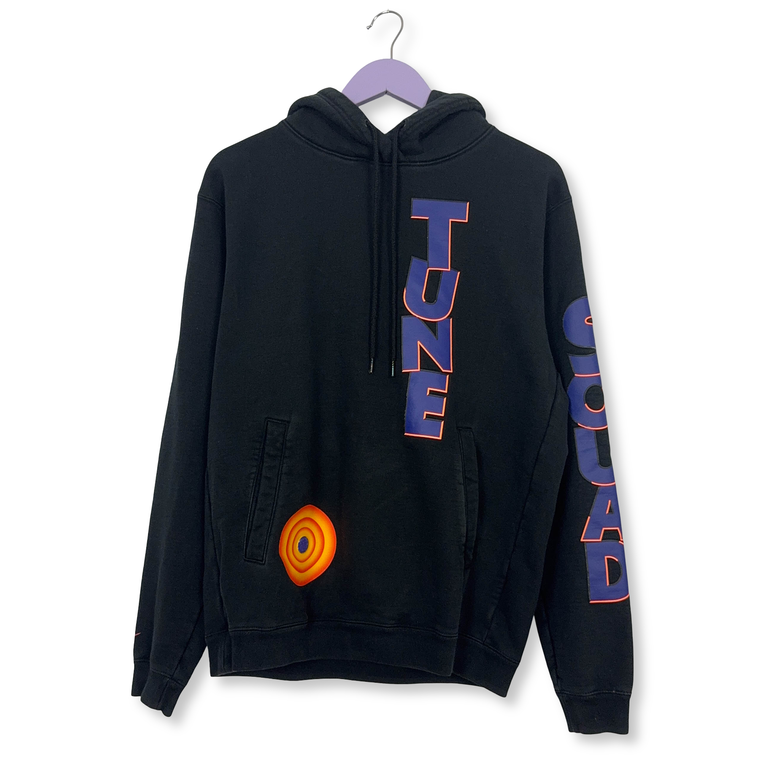 Felpa Nike Tune Squad nera con cappuccio e stampe 88% cotone - Taglia M uomo