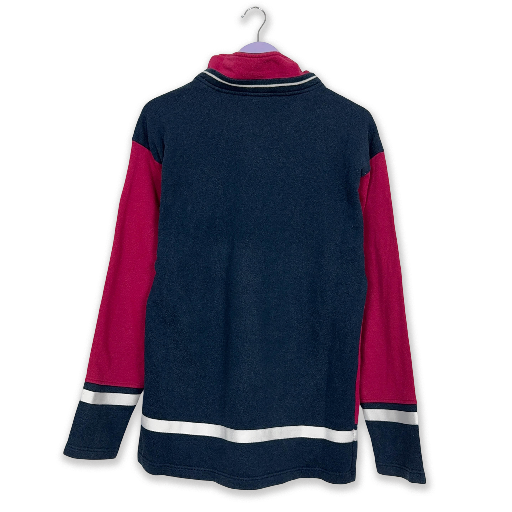 Felpa Champion Vintage rossa e blu scuro logo ricamato anni 90 - Taglia L uomo