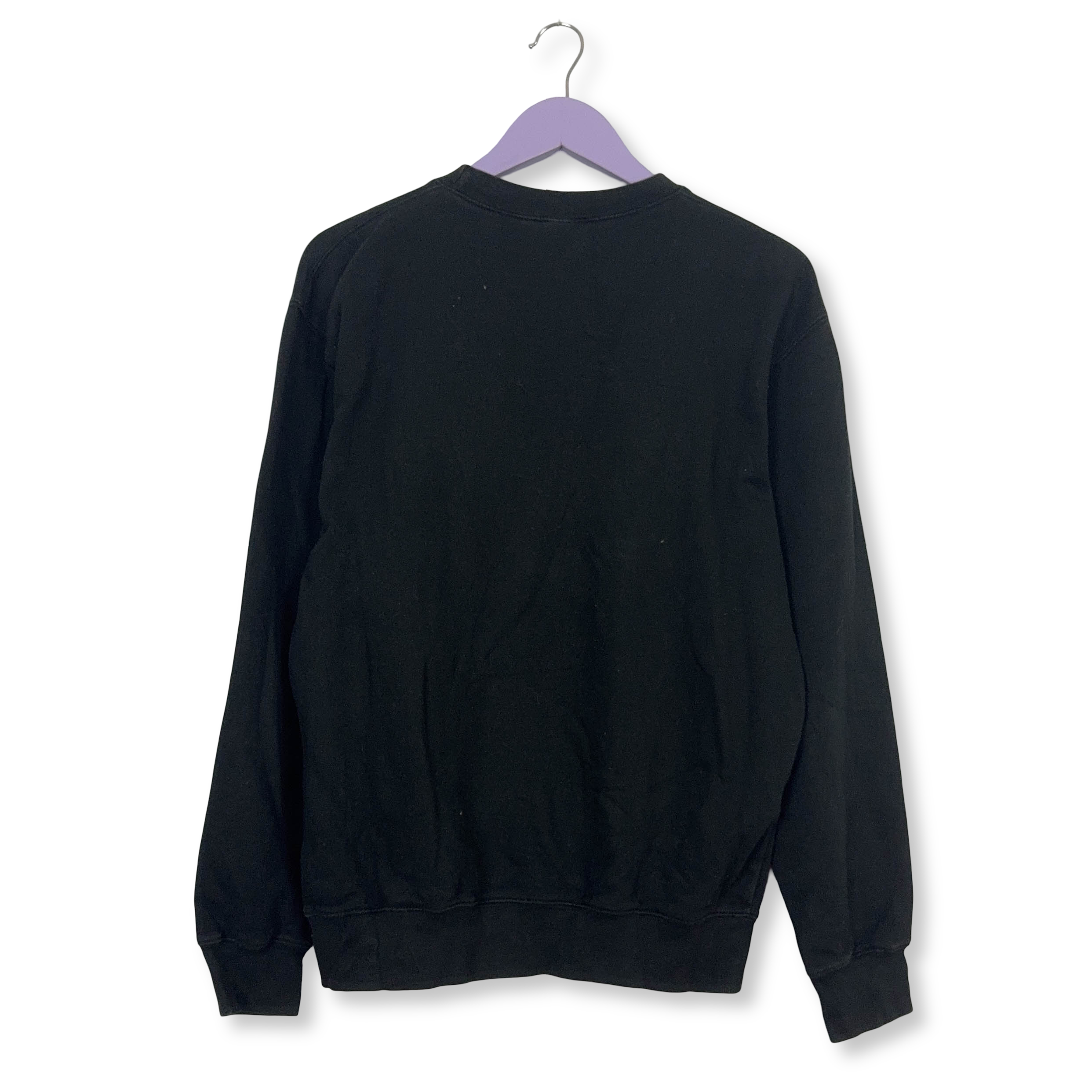 Felpa Trasher nera a girocollo con stampa - Taglia M uomo