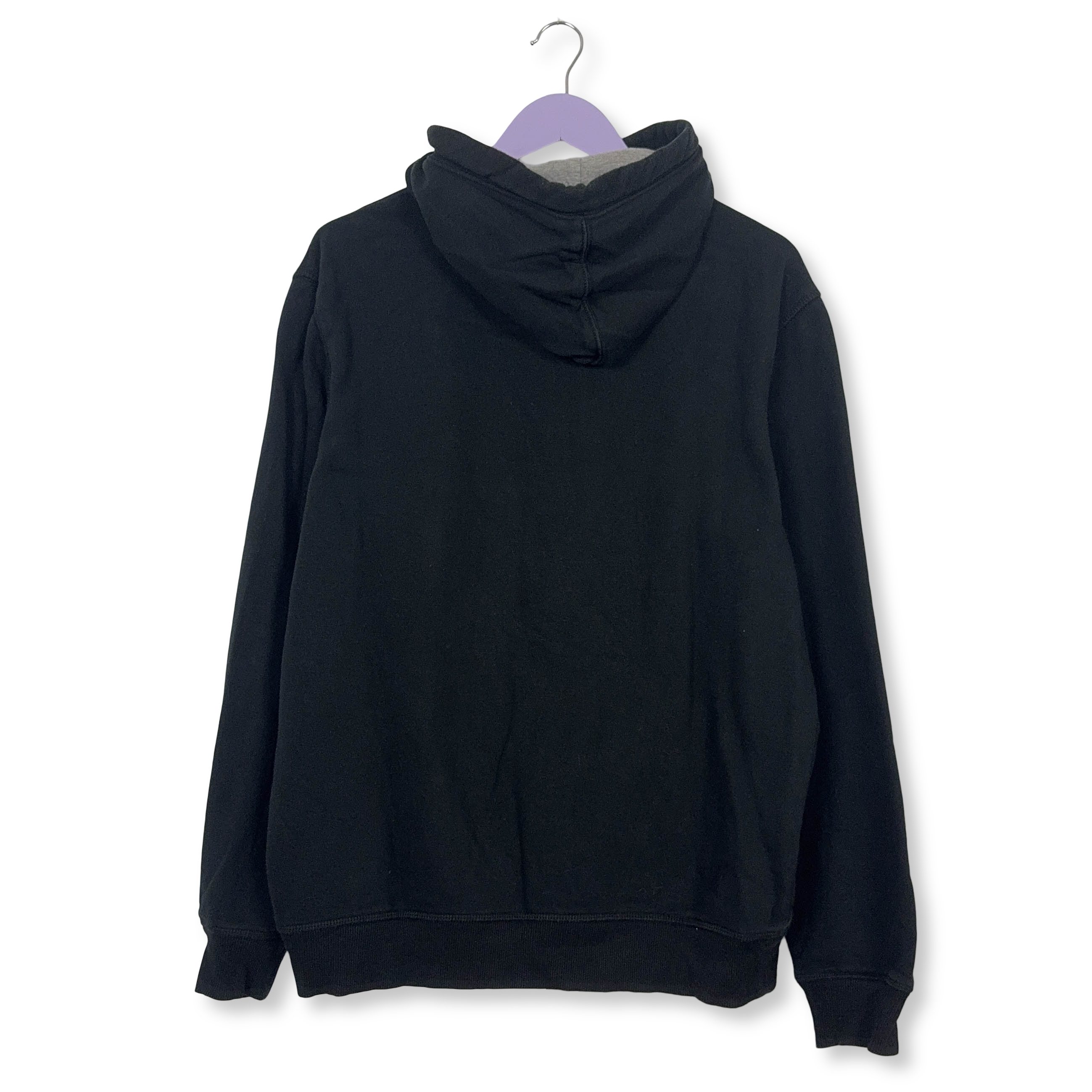 Felpa Napapijri nera con cappuccio e logo ricamato 90% cotone - Taglia L/XL uomo