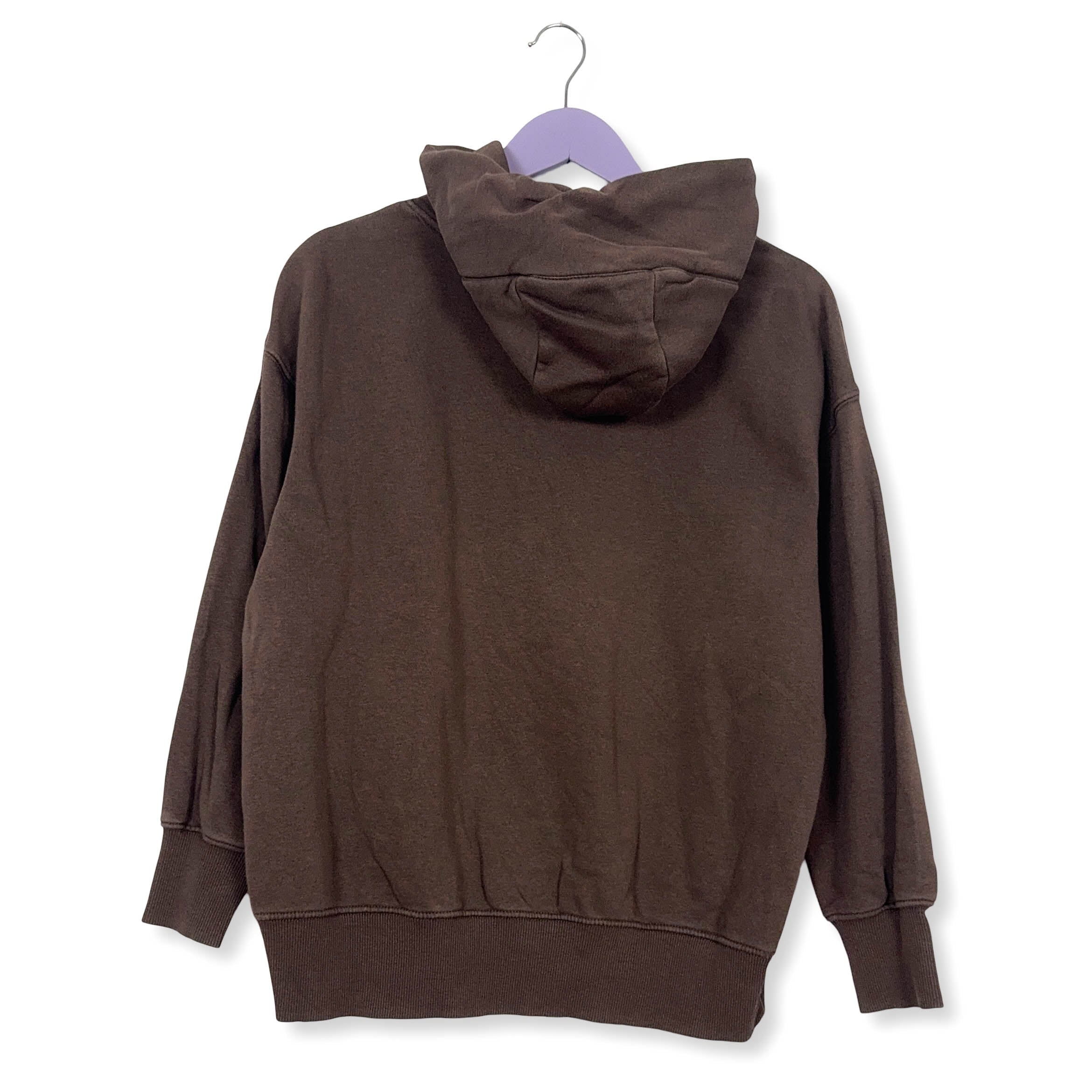 Felpa Nike marrone con cappuccio e logo ricamato 80% cotone - Taglia XS/S uomo