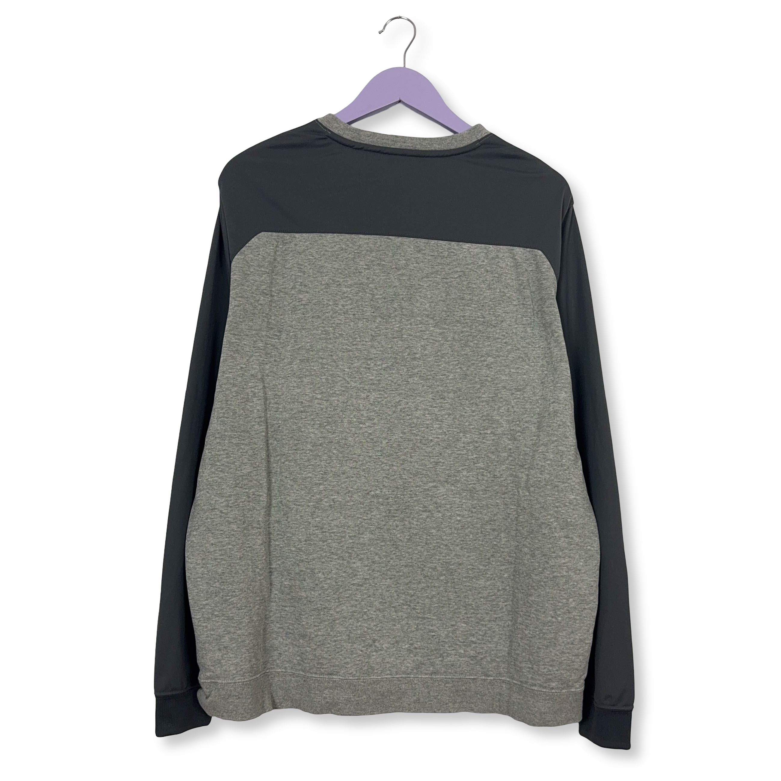 Felpa Nike grigia a girocollo con tasca laterale 80% cotone - Taglia L/XL uomo