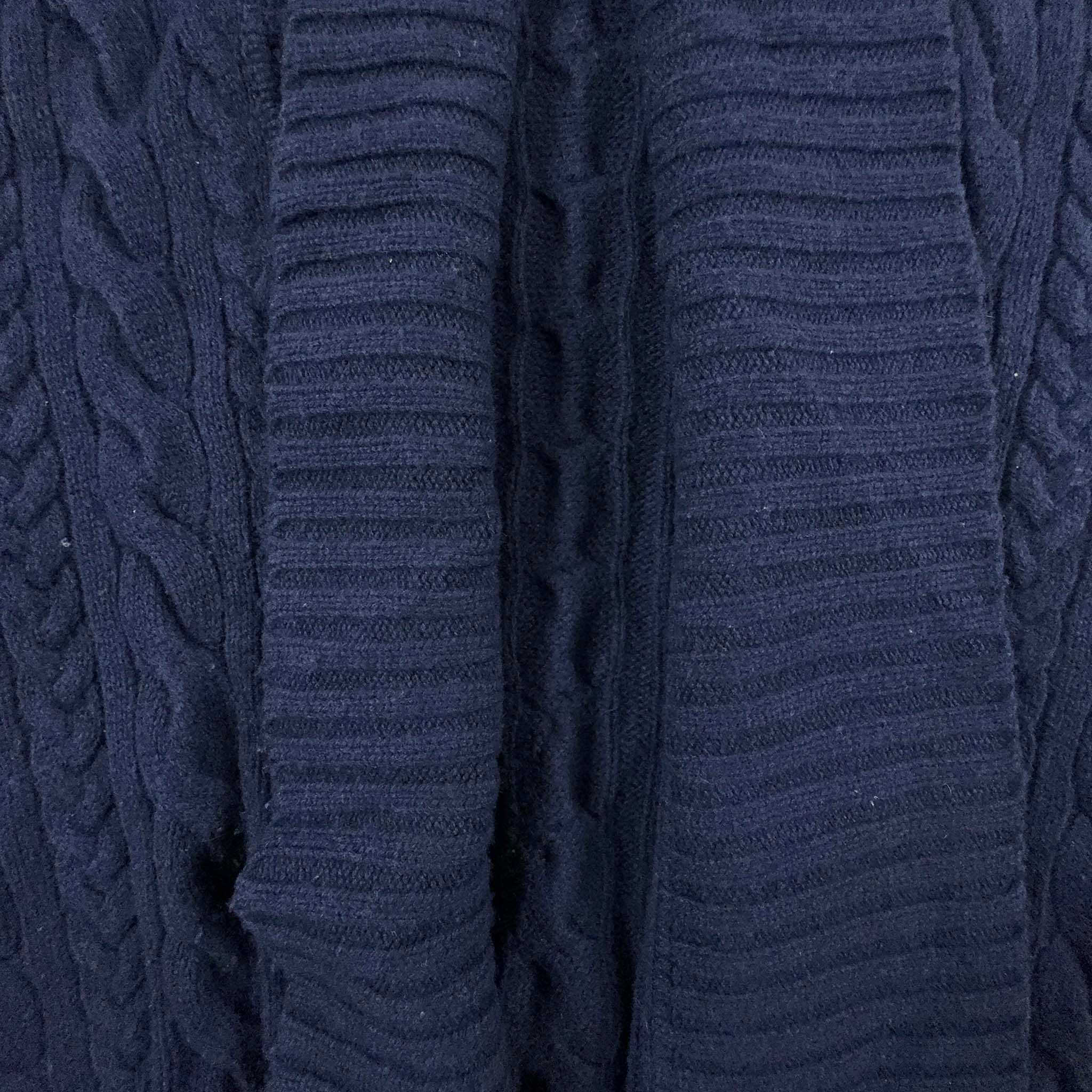 Cardigan Ralph Lauren 100% lana e cashmere blu scuro intrecciato - Taglia XL uomo