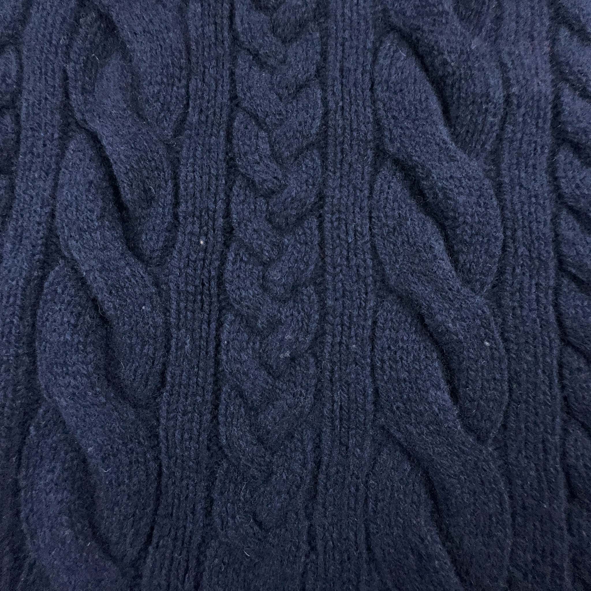 Cardigan Ralph Lauren 100% lana e cashmere blu scuro intrecciato - Taglia XL uomo