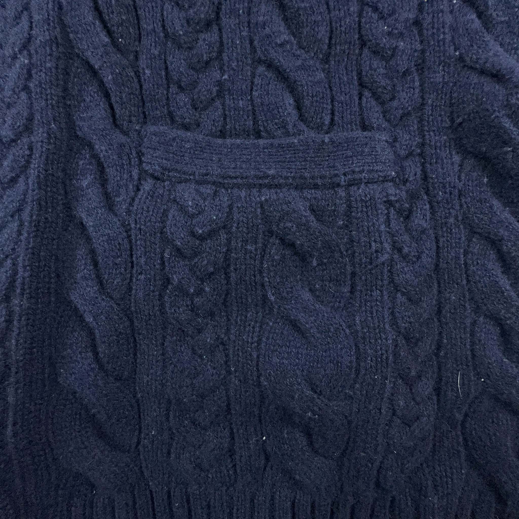 Cardigan Ralph Lauren 100% lana e cashmere blu scuro intrecciato - Taglia XL uomo