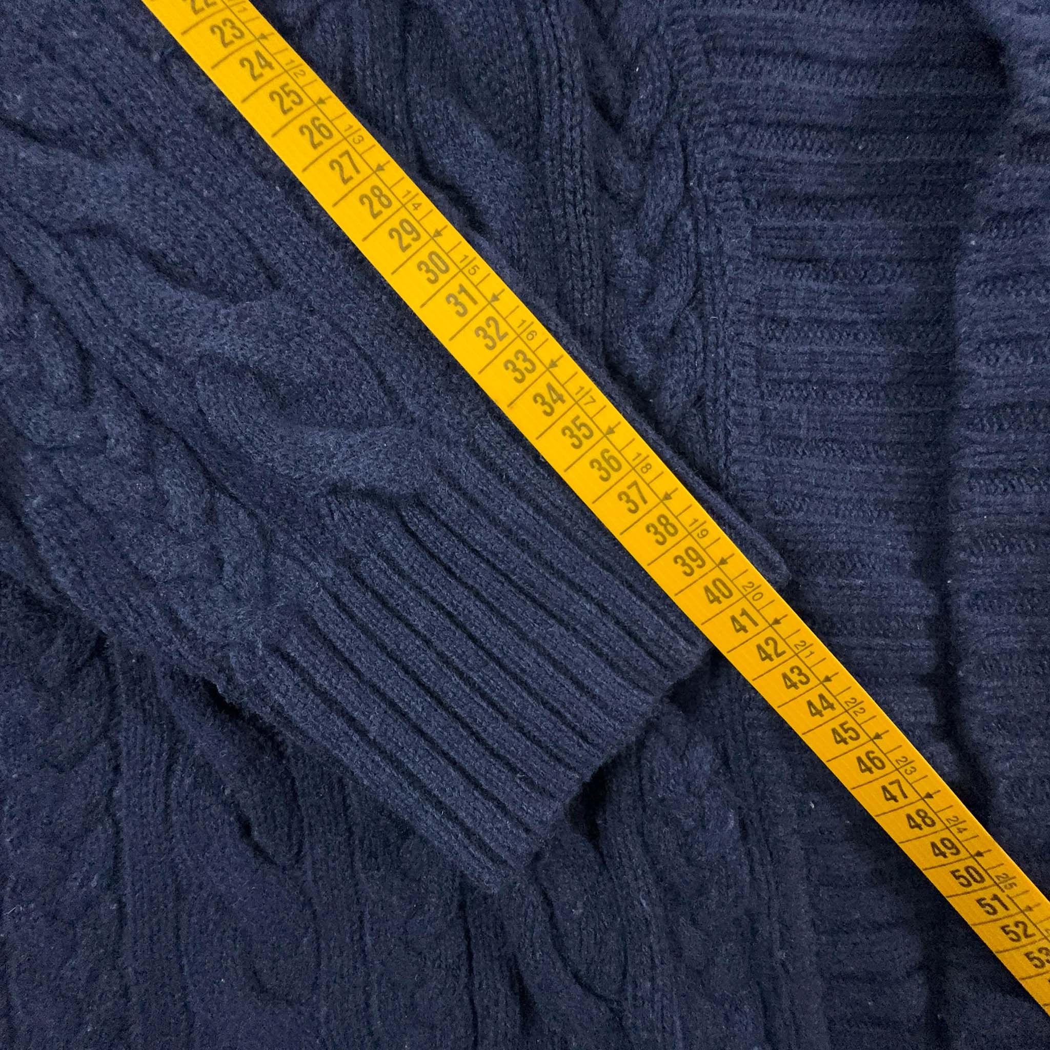 Cardigan Ralph Lauren 100% lana e cashmere blu scuro intrecciato - Taglia XL uomo