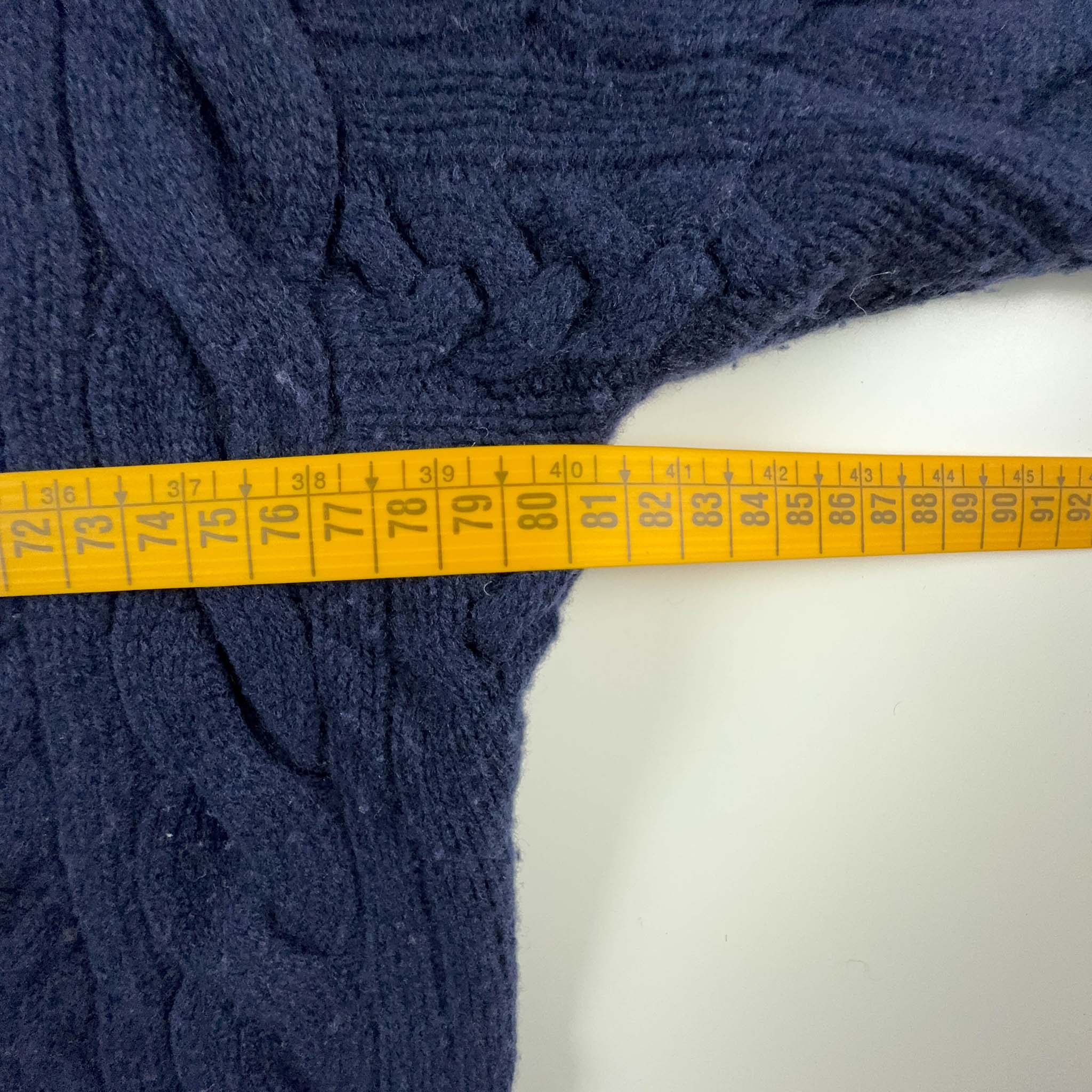 Cardigan Ralph Lauren 100% lana e cashmere blu scuro intrecciato - Taglia XL uomo