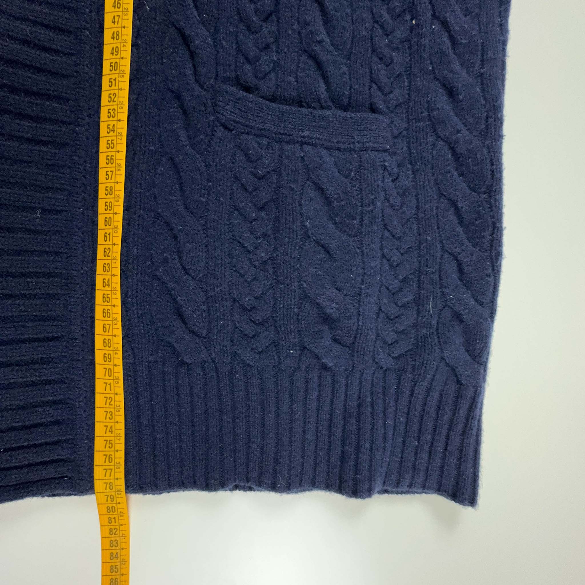 Cardigan Ralph Lauren 100% lana e cashmere blu scuro intrecciato - Taglia XL uomo