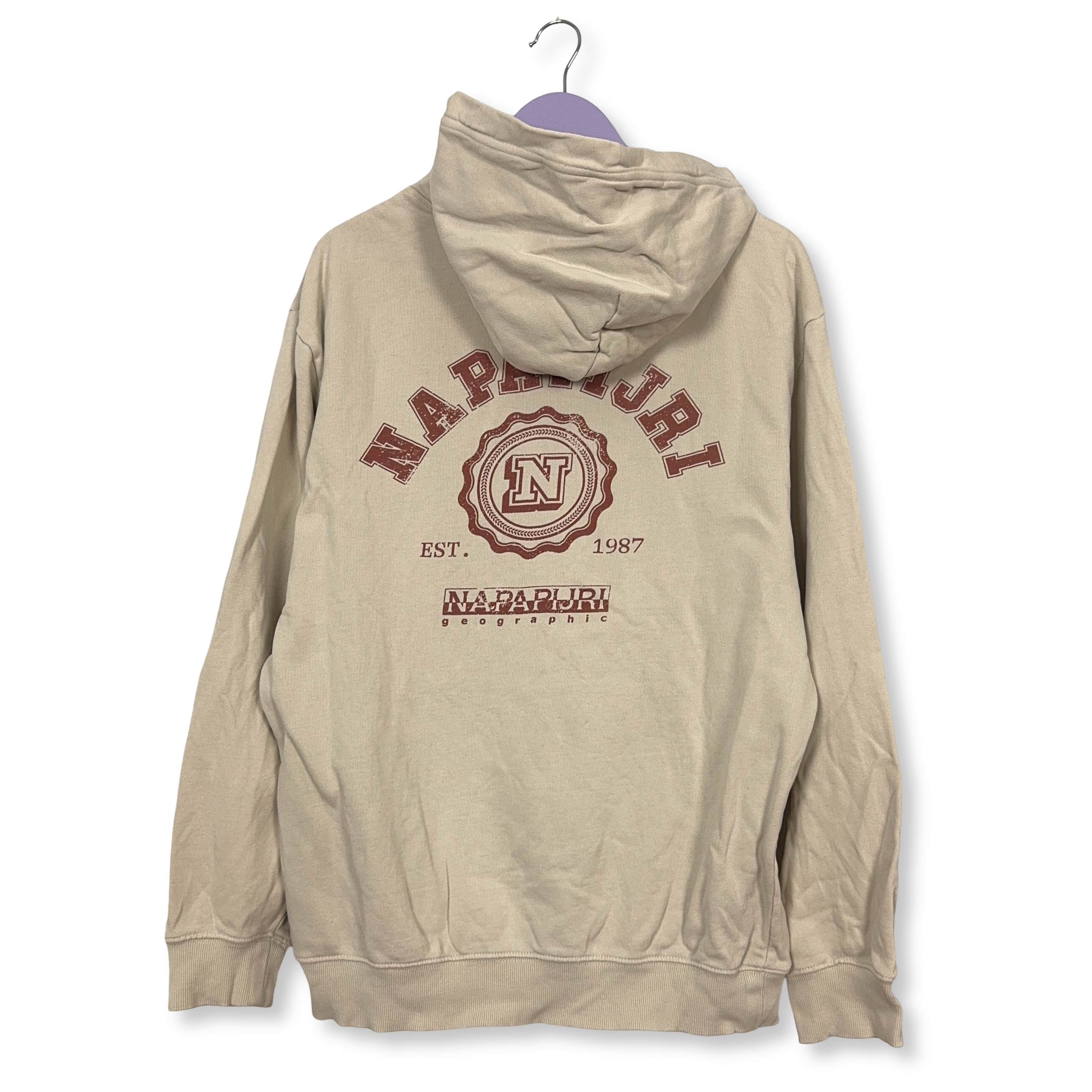 Felpa Napapijri crema con cappuccio In cotone - Taglia L uomo