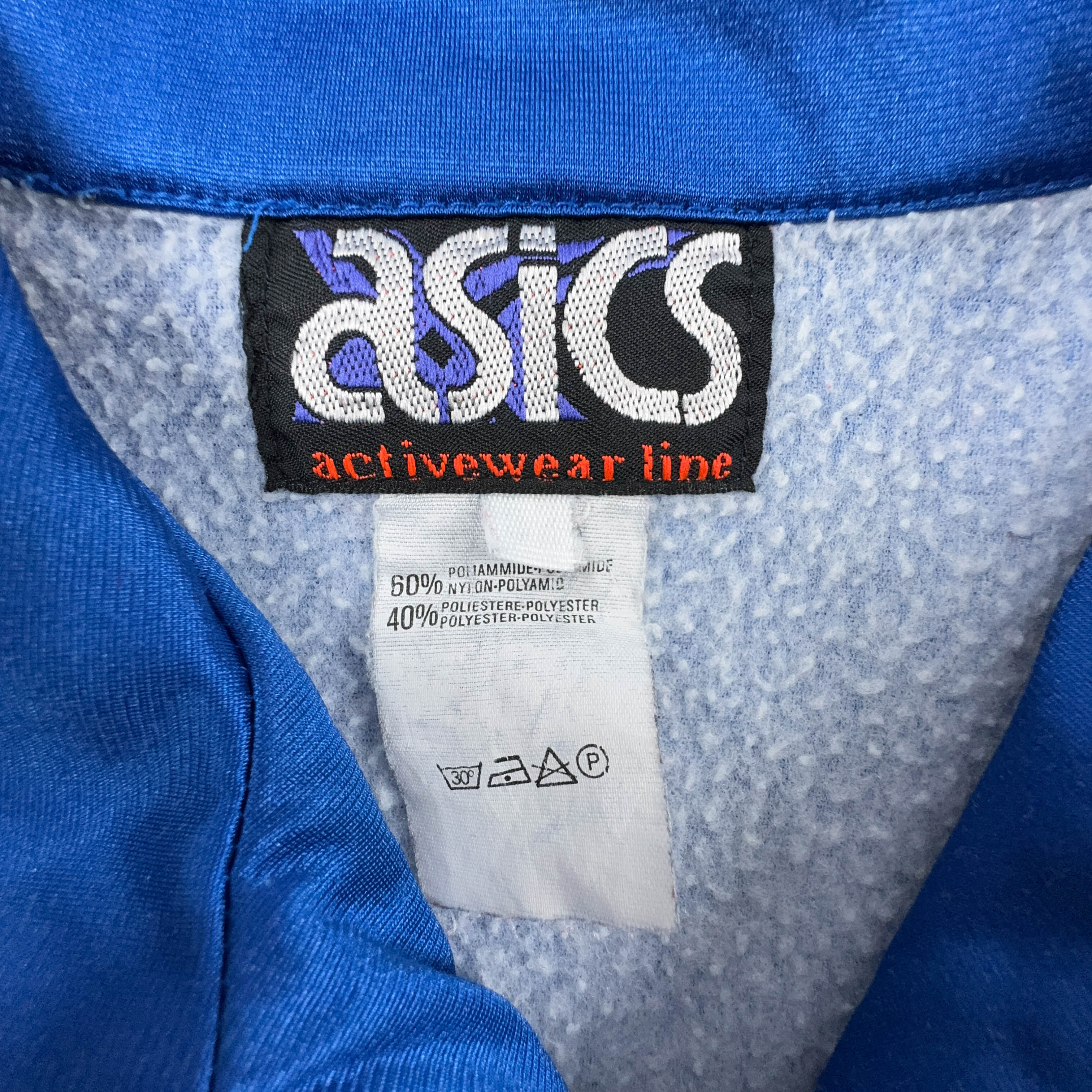 Felpa Asics Vintage blu con zip anni 90 - Taglia M/L uomo