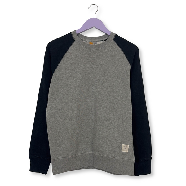 Felpa Carhartt grigia e blu a girocollo 80% cotone - Taglia S uomo