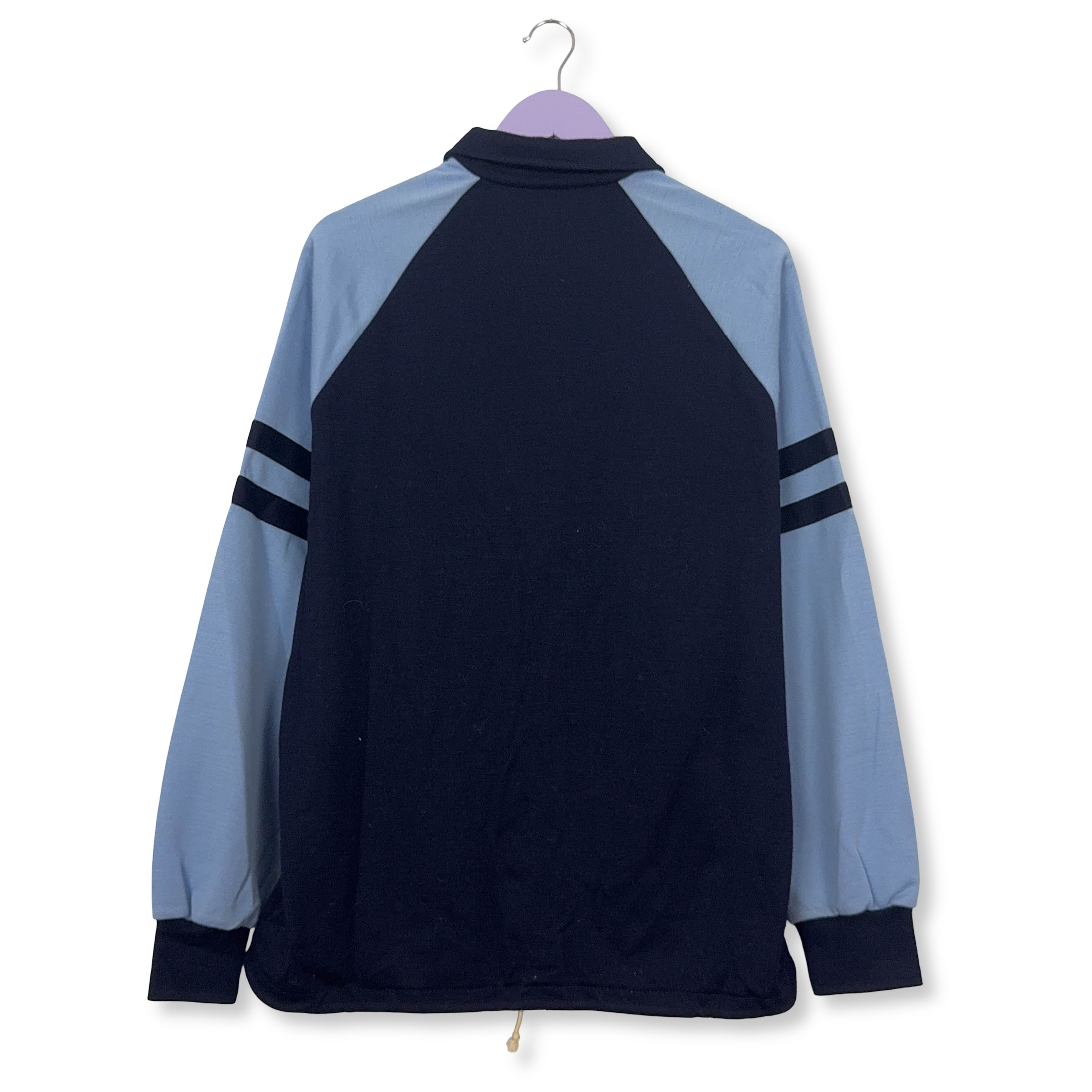 Felpa Ellesse Vintage blu e azzurra con zip 30% lana anni 90 - Taglia 54 uomo