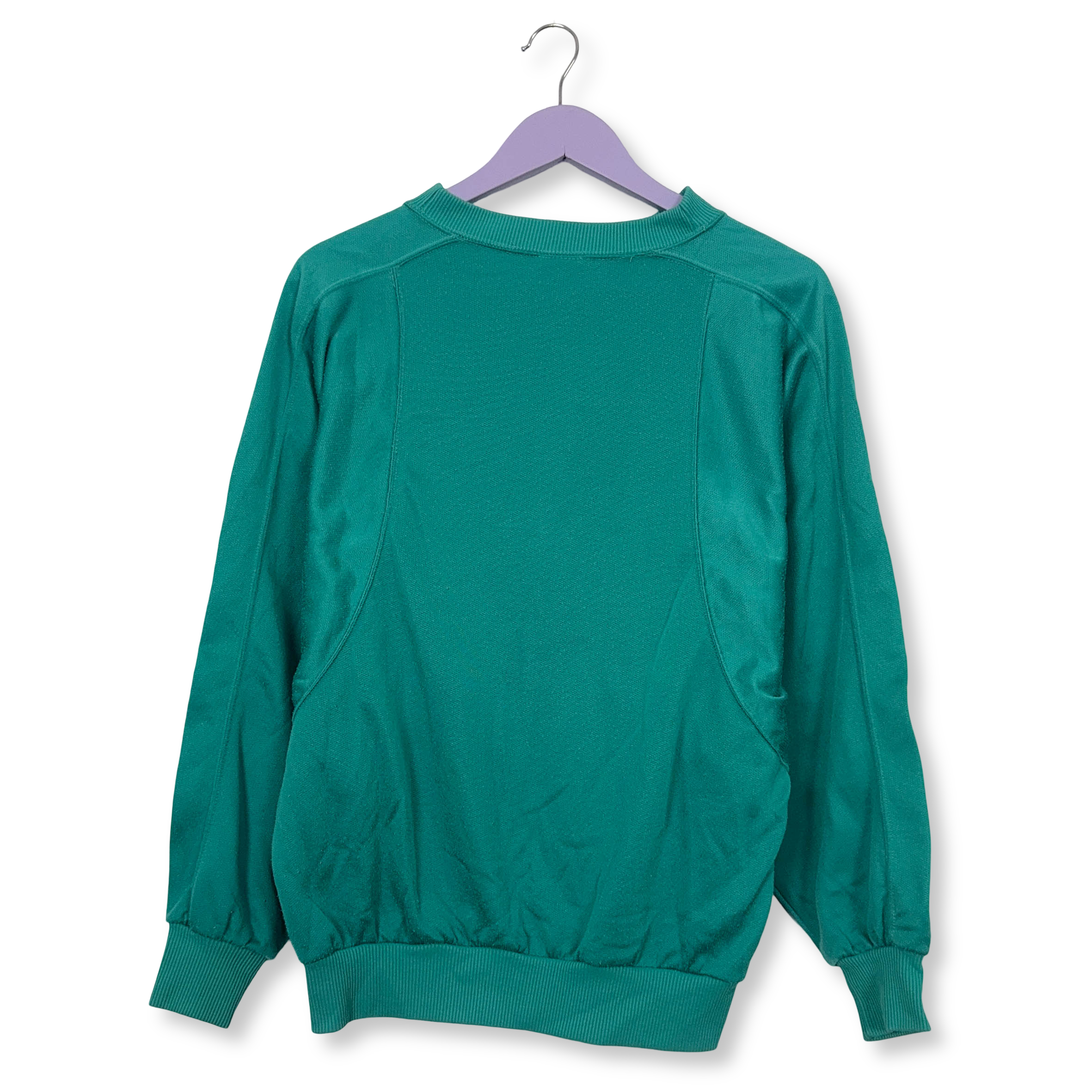 Felpa Puma Vintage verde acqua a girocollo 15% cotone anni 90 - Taglia 4 uomo