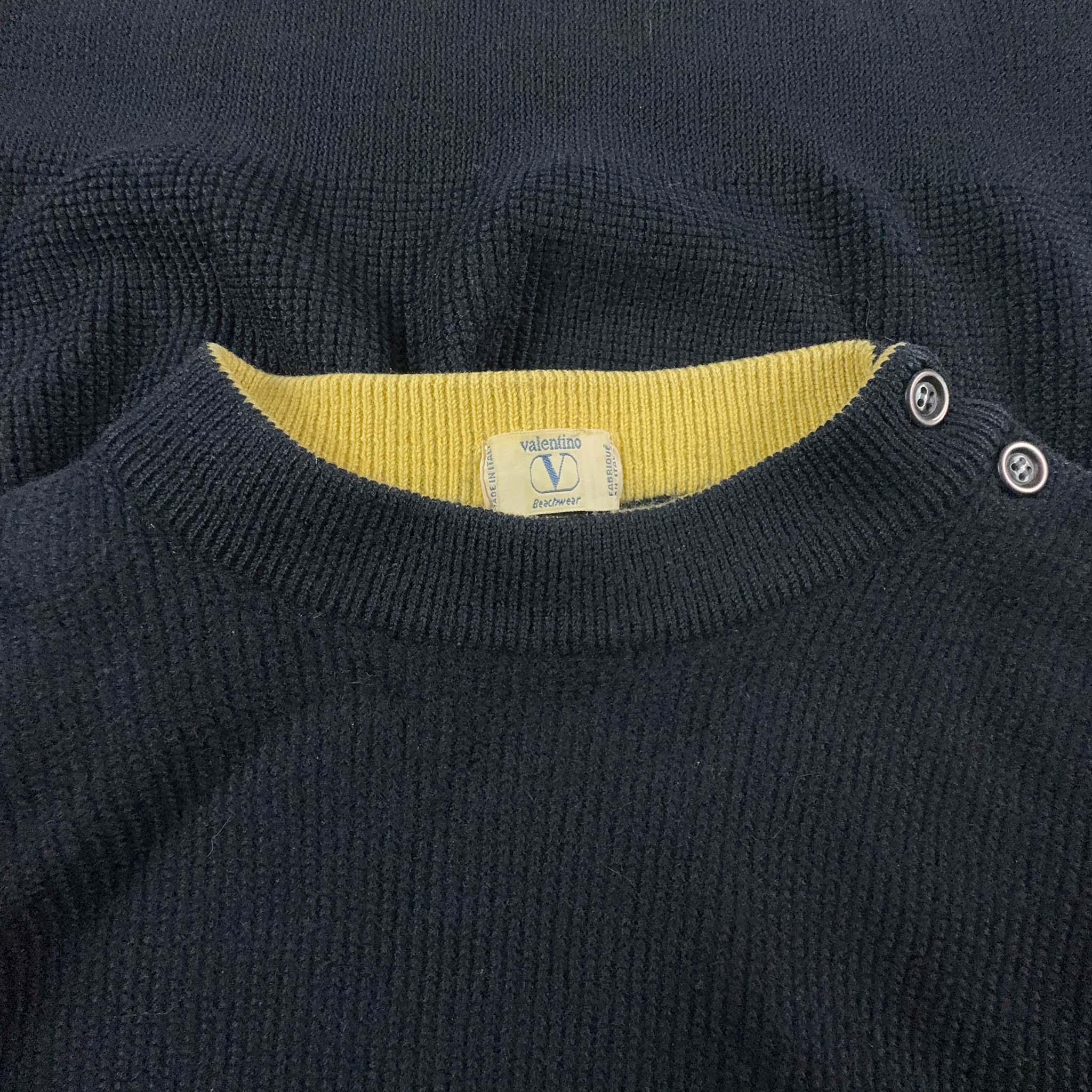 Maglione Valentino Vintage blu scuro misto lana a girocollo - Taglia M uomo