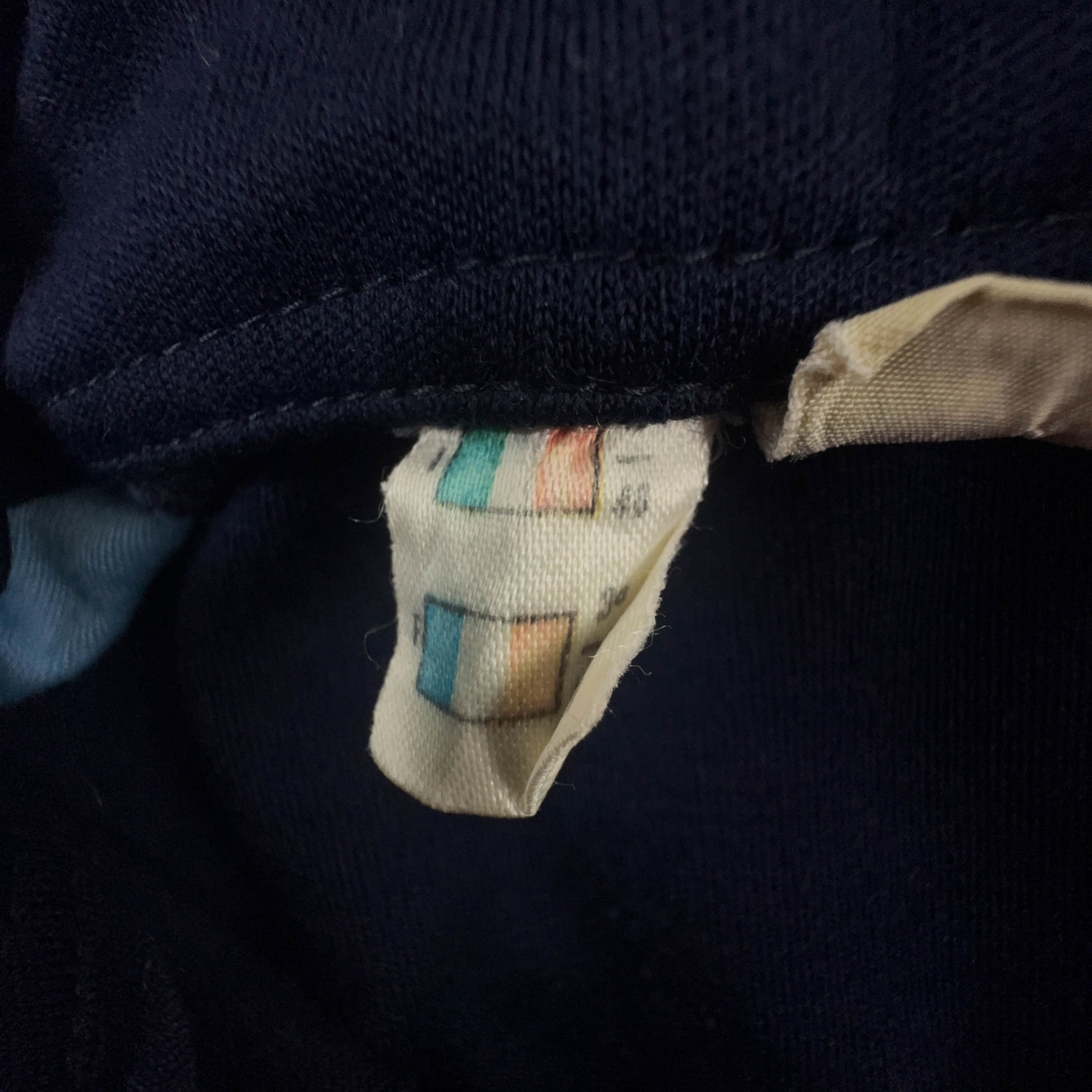 Felpa Ellesse Vintage blu e azzurra con zip 30% lana anni 90 - Taglia 46 uomo