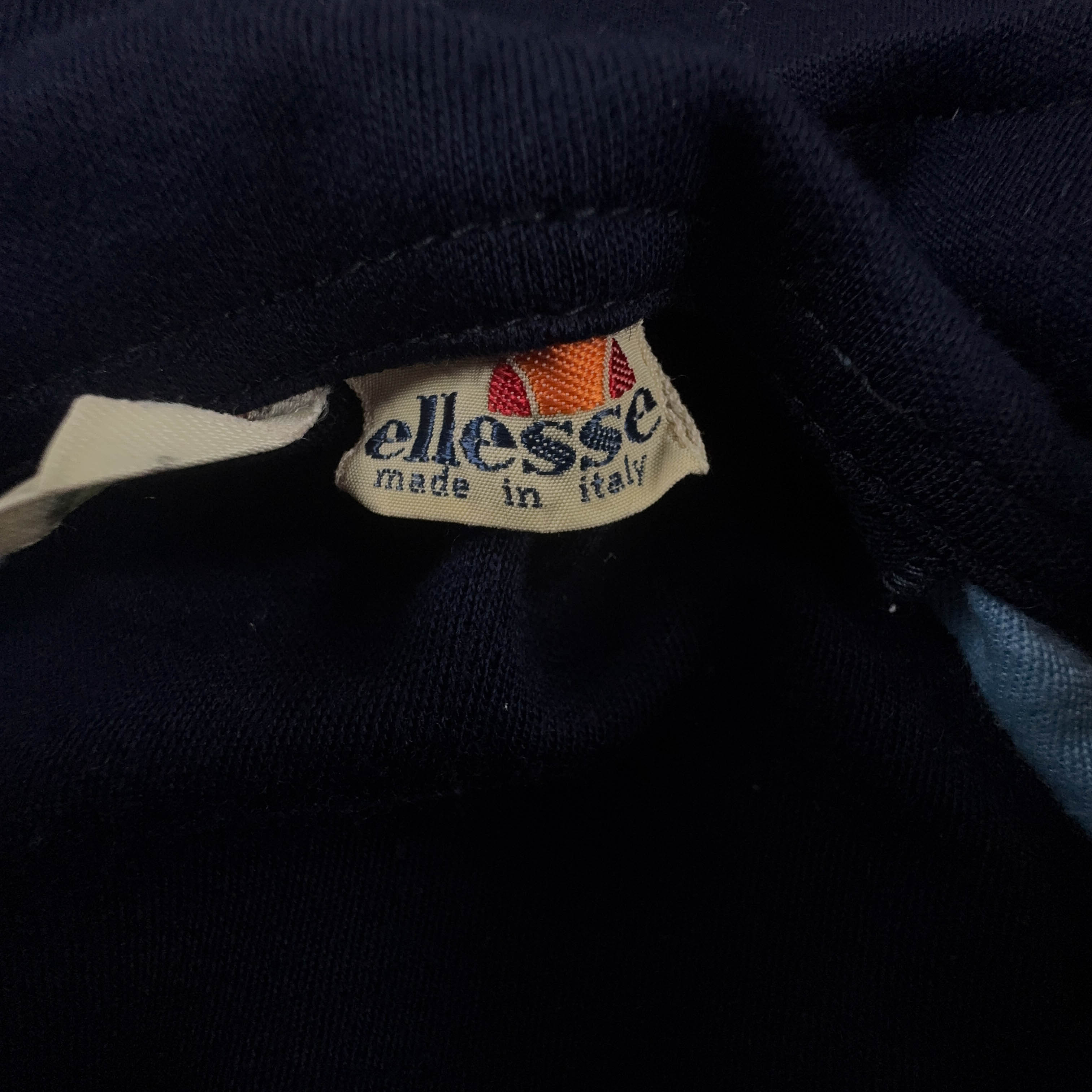 Felpa Ellesse Vintage blu e azzurra con zip 30% lana anni 90 - Taglia 46 uomo