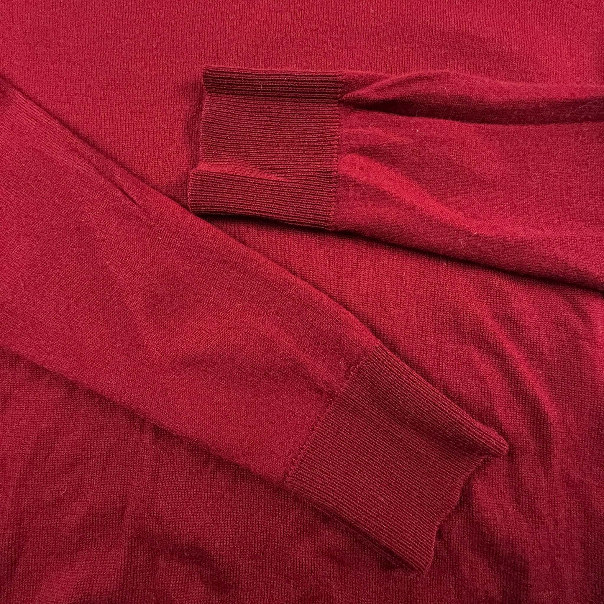 Maglione Calvin Klein rosso 100% lana con scollo a V - Taglia M uomo