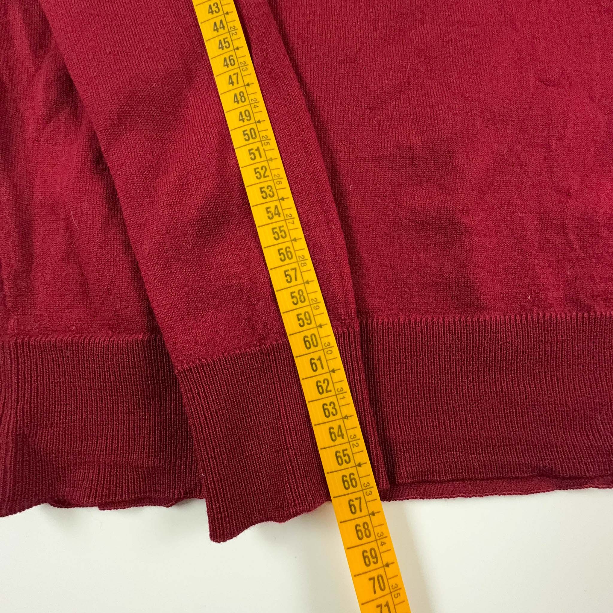 Maglione Calvin Klein rosso 100% lana con scollo a V - Taglia M uomo