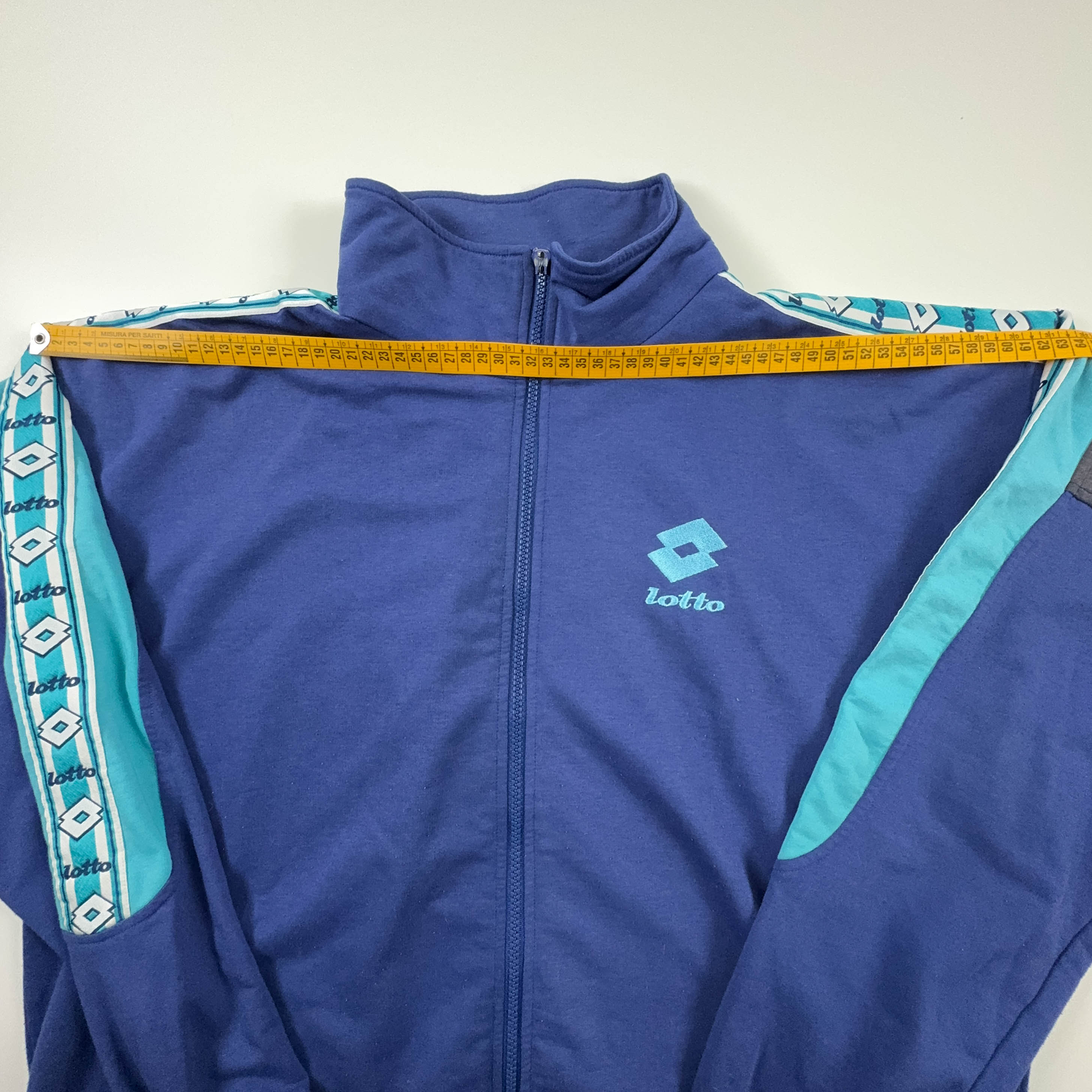 Felpa Lotto Vintage blu con zip anni 90 - Taglia L/XL uomo