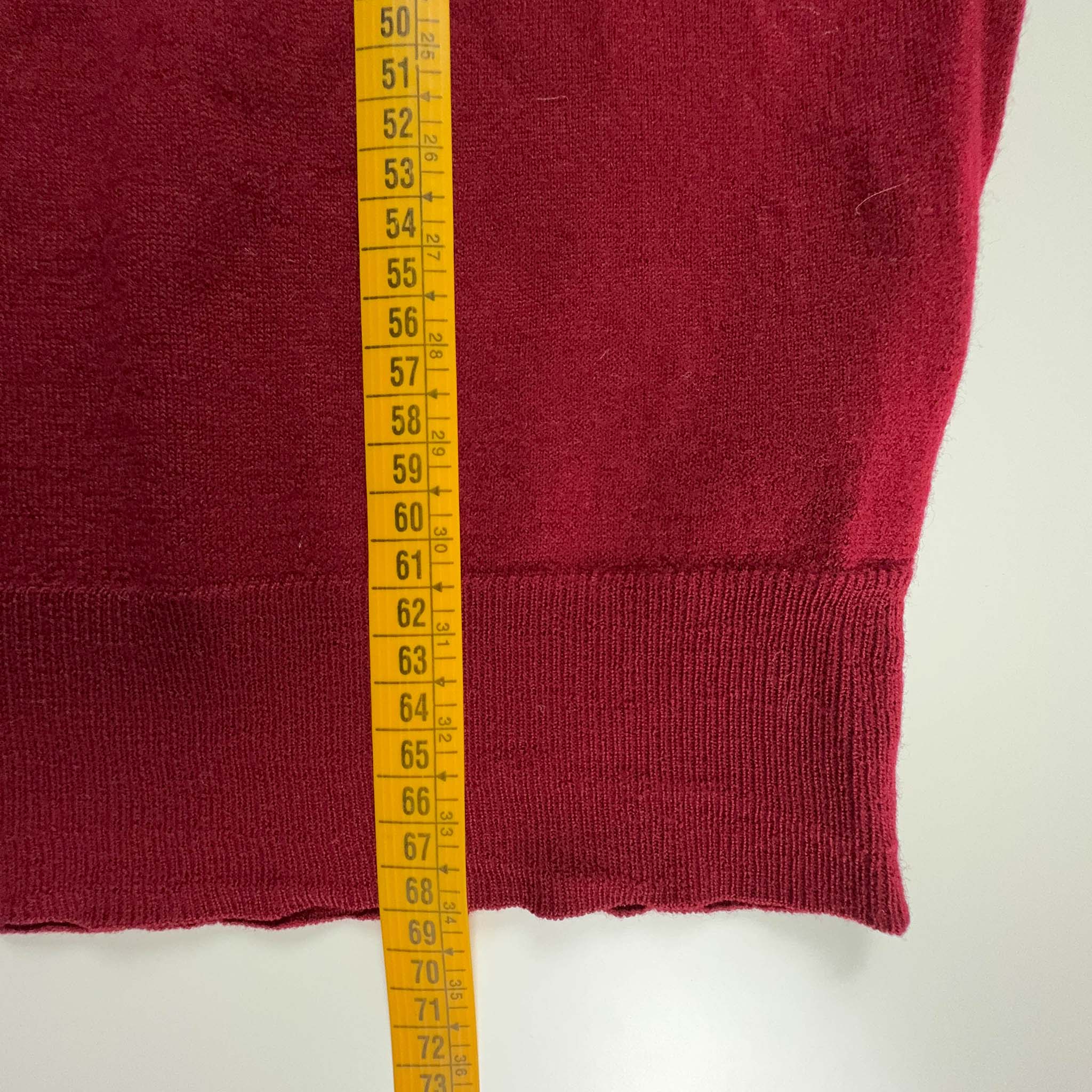 Maglione Calvin Klein rosso 100% lana con scollo a V - Taglia M uomo