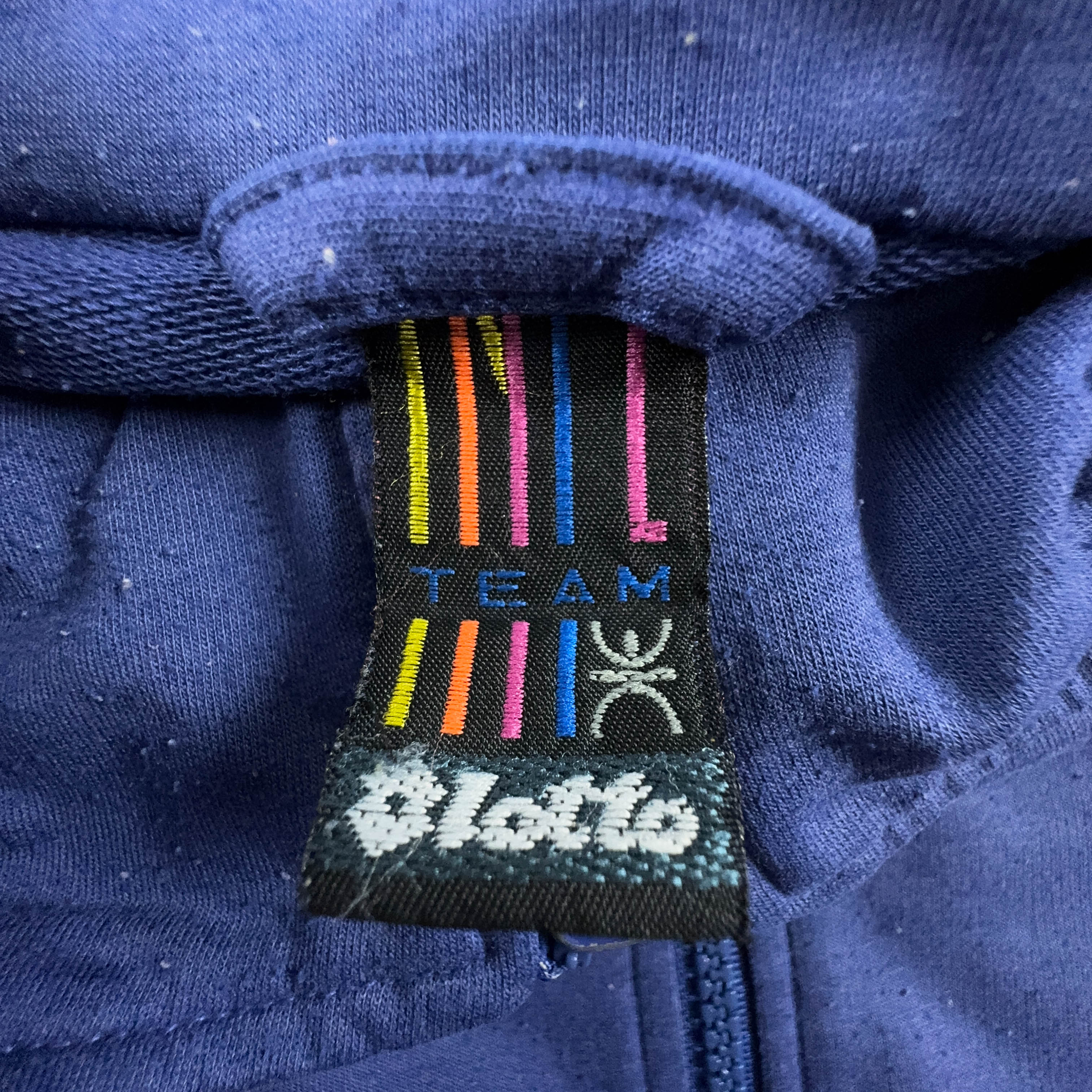 Felpa Lotto Vintage blu con zip anni 90 - Taglia L/XL uomo