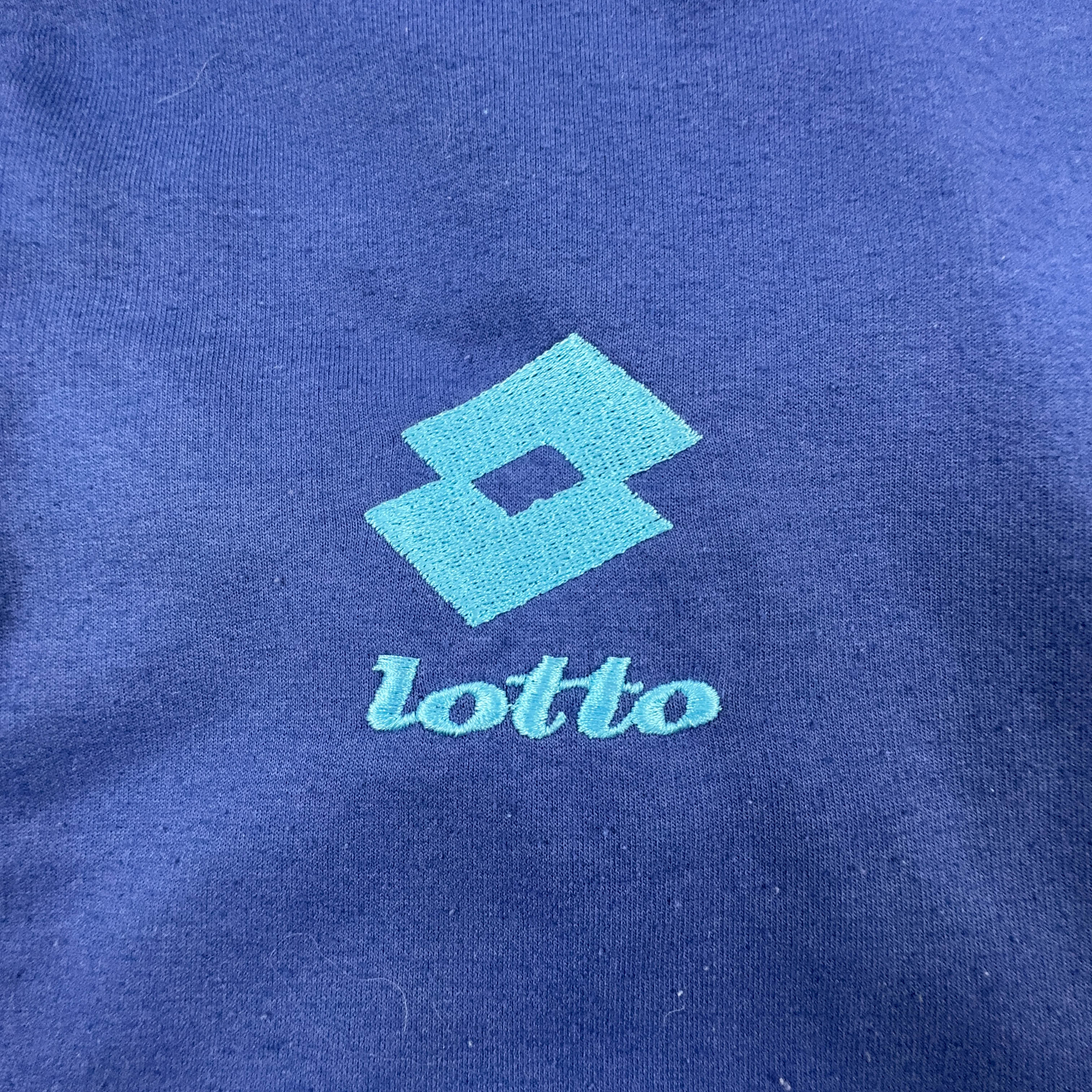Felpa Lotto Vintage blu con zip anni 90 - Taglia L/XL uomo