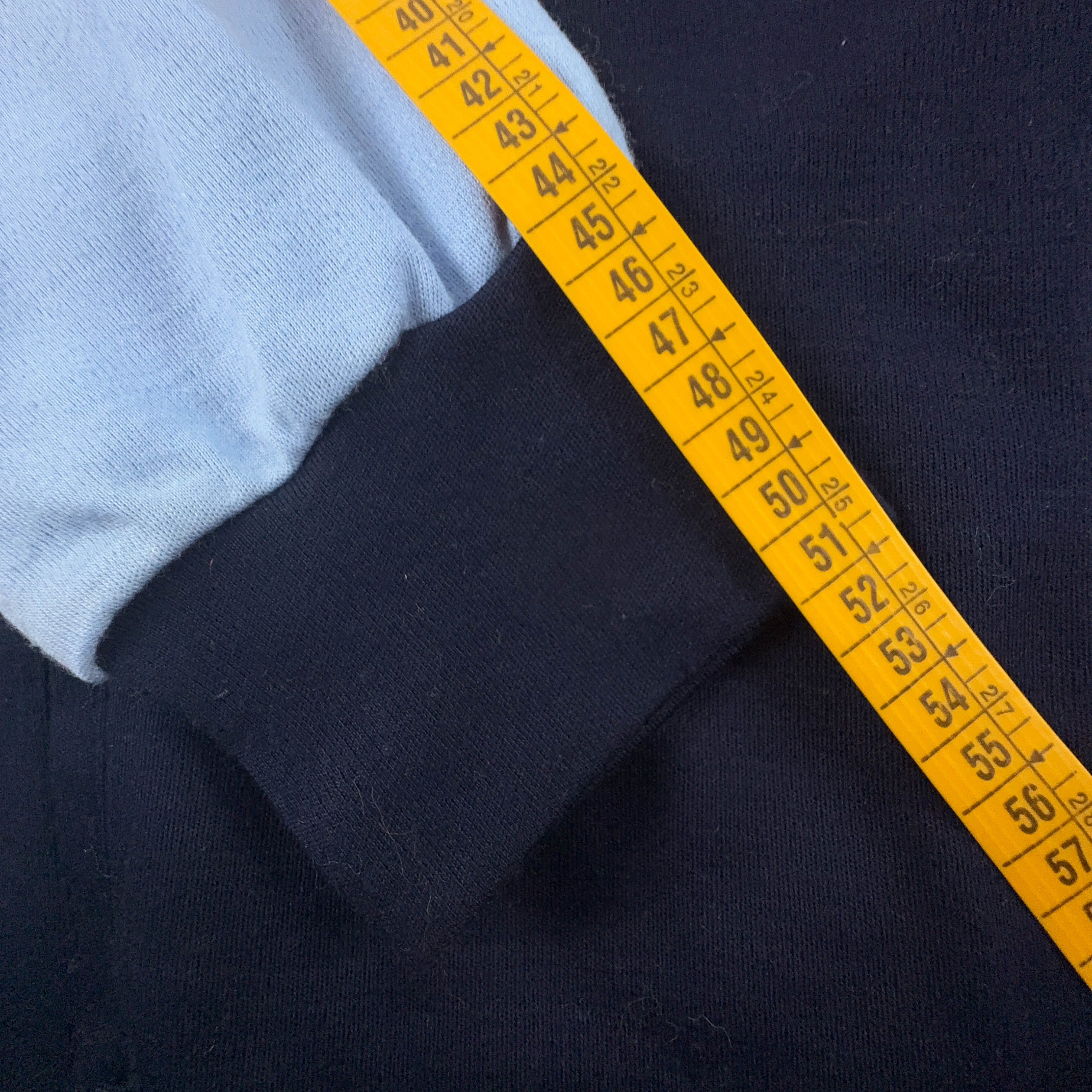 Felpa Ellesse Vintage blu e azzurra con zip 30% lana anni 90 - Taglia 54 uomo