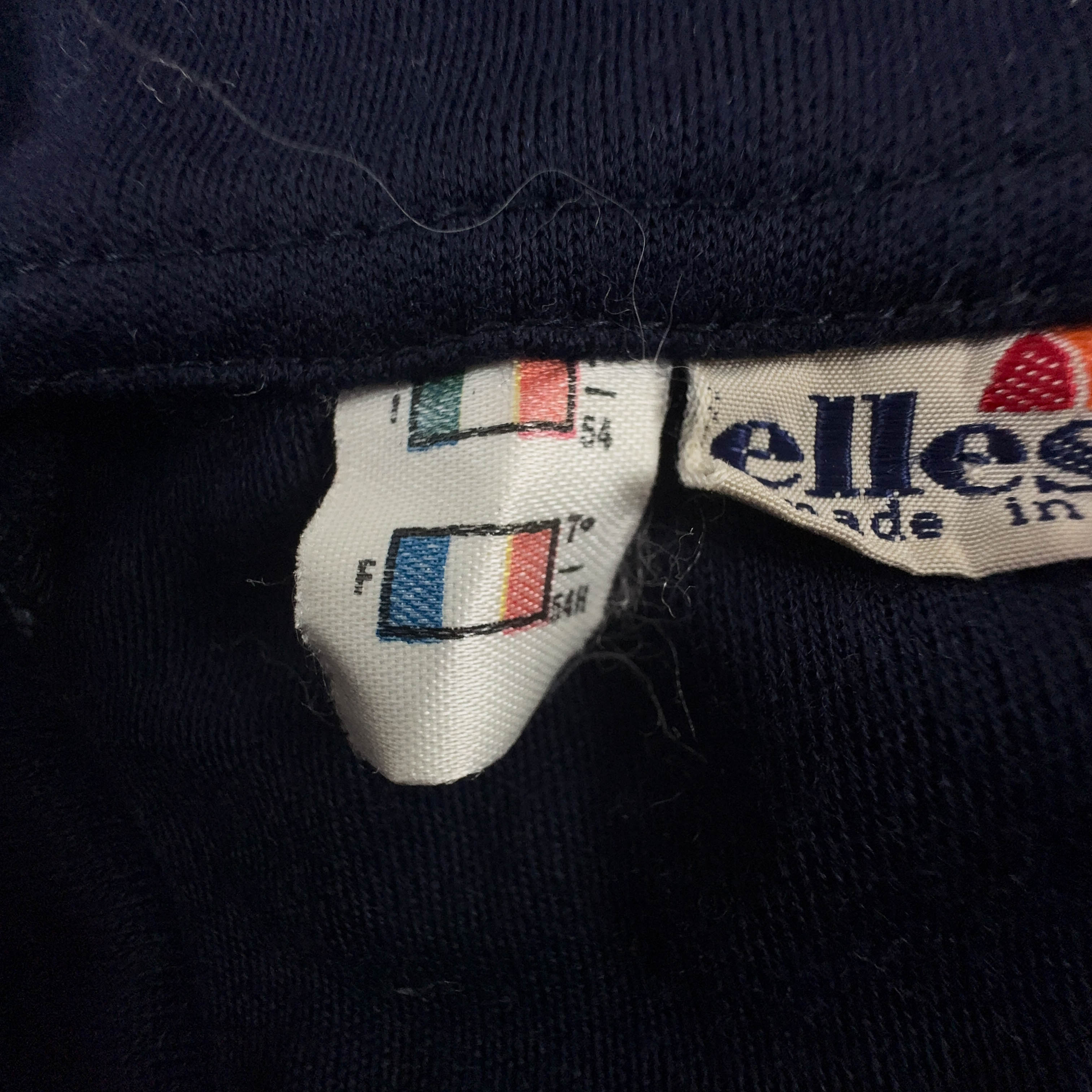 Felpa Ellesse Vintage blu e azzurra con zip 30% lana anni 90 - Taglia 54 uomo