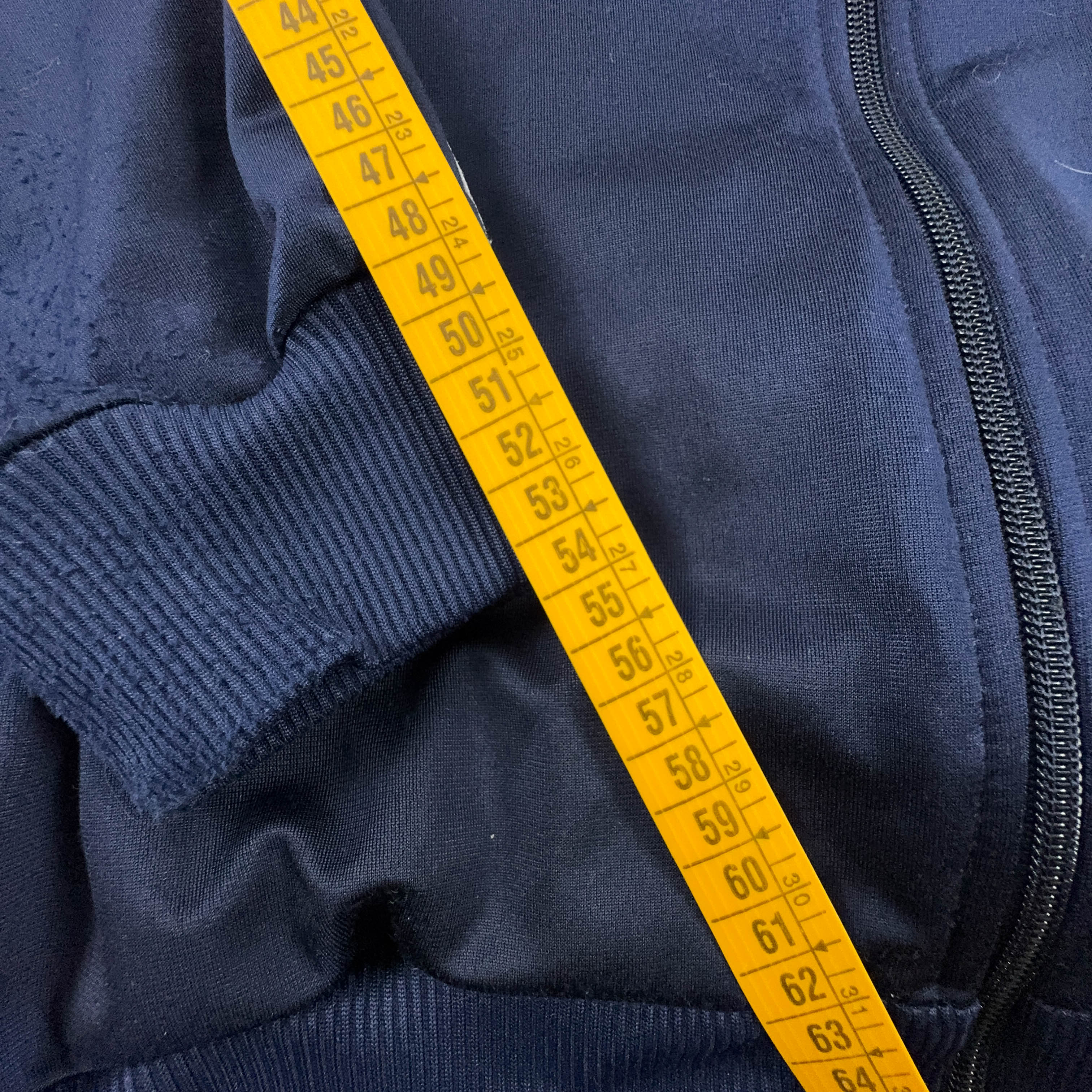 Felpa Adidas Vintage blu scuro con zip anni 90 - Taglia D6 F180 uomo