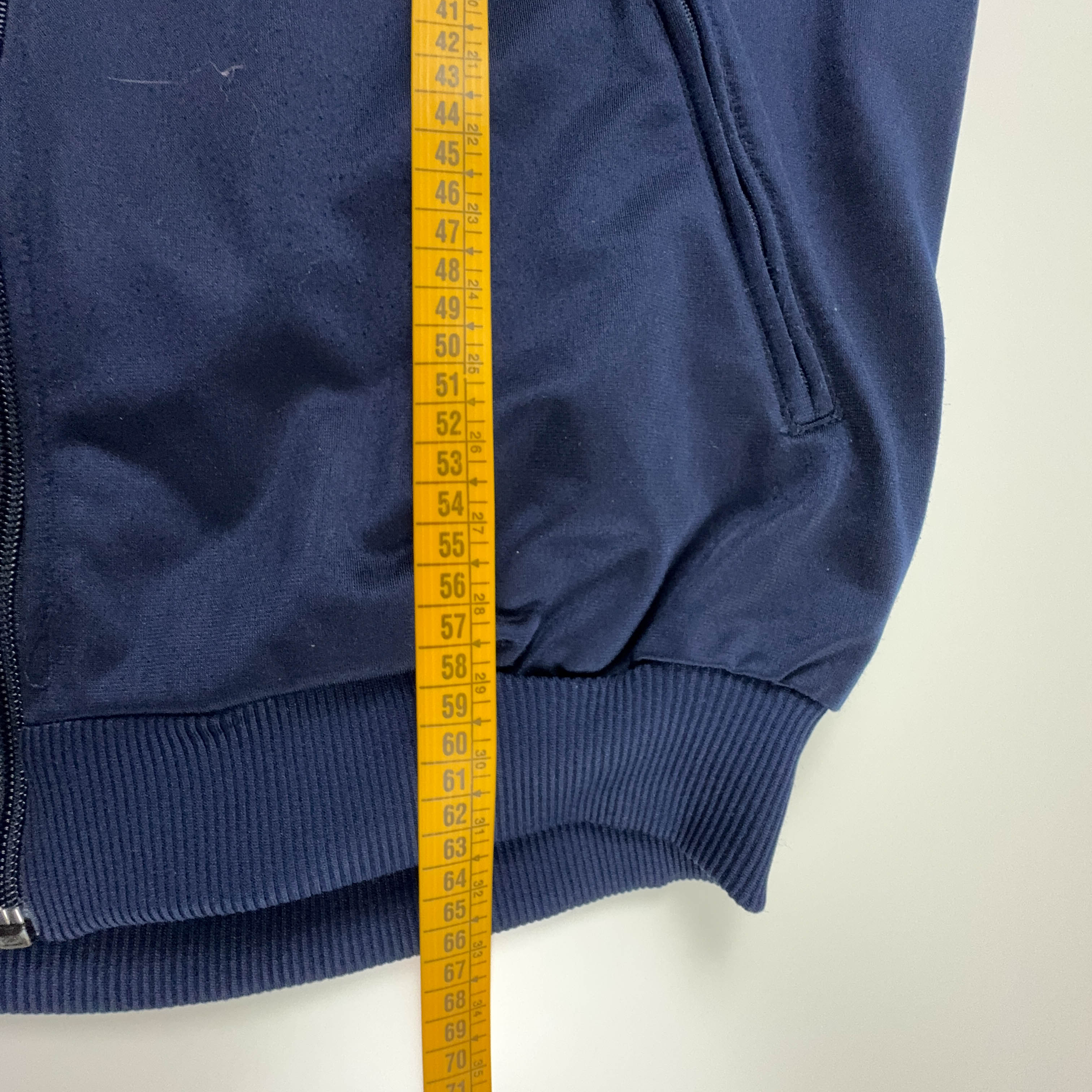 Felpa Adidas Vintage blu scuro con zip anni 90 - Taglia D6 F180 uomo