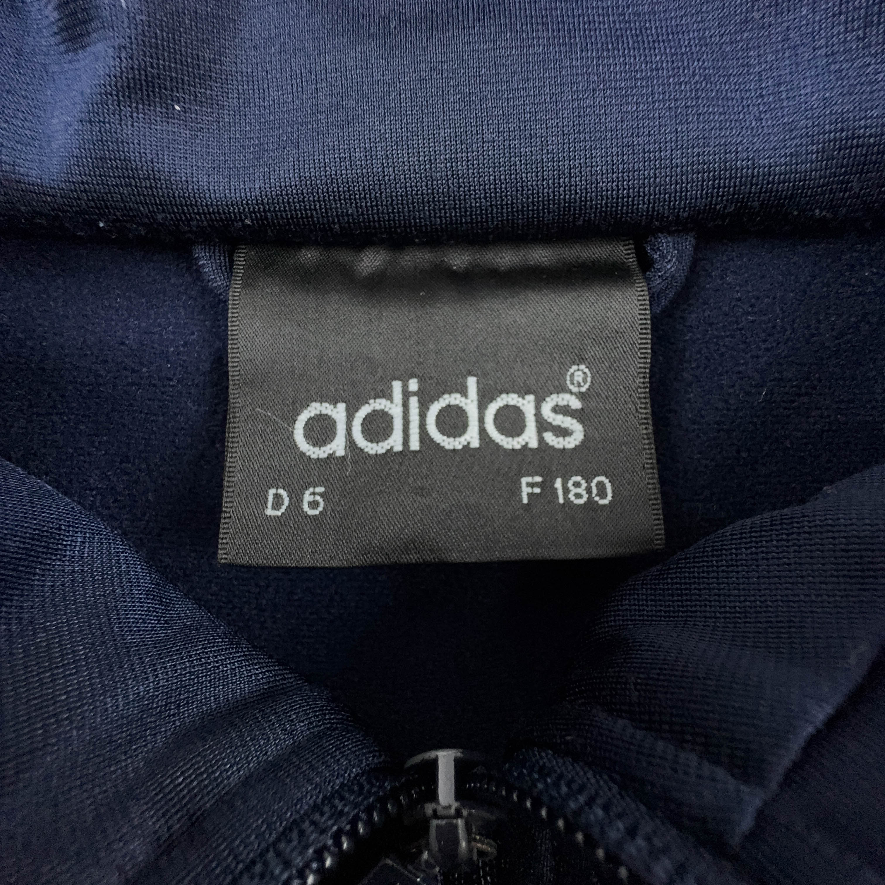 Felpa Adidas Vintage blu scuro con zip anni 90 - Taglia D6 F180 uomo