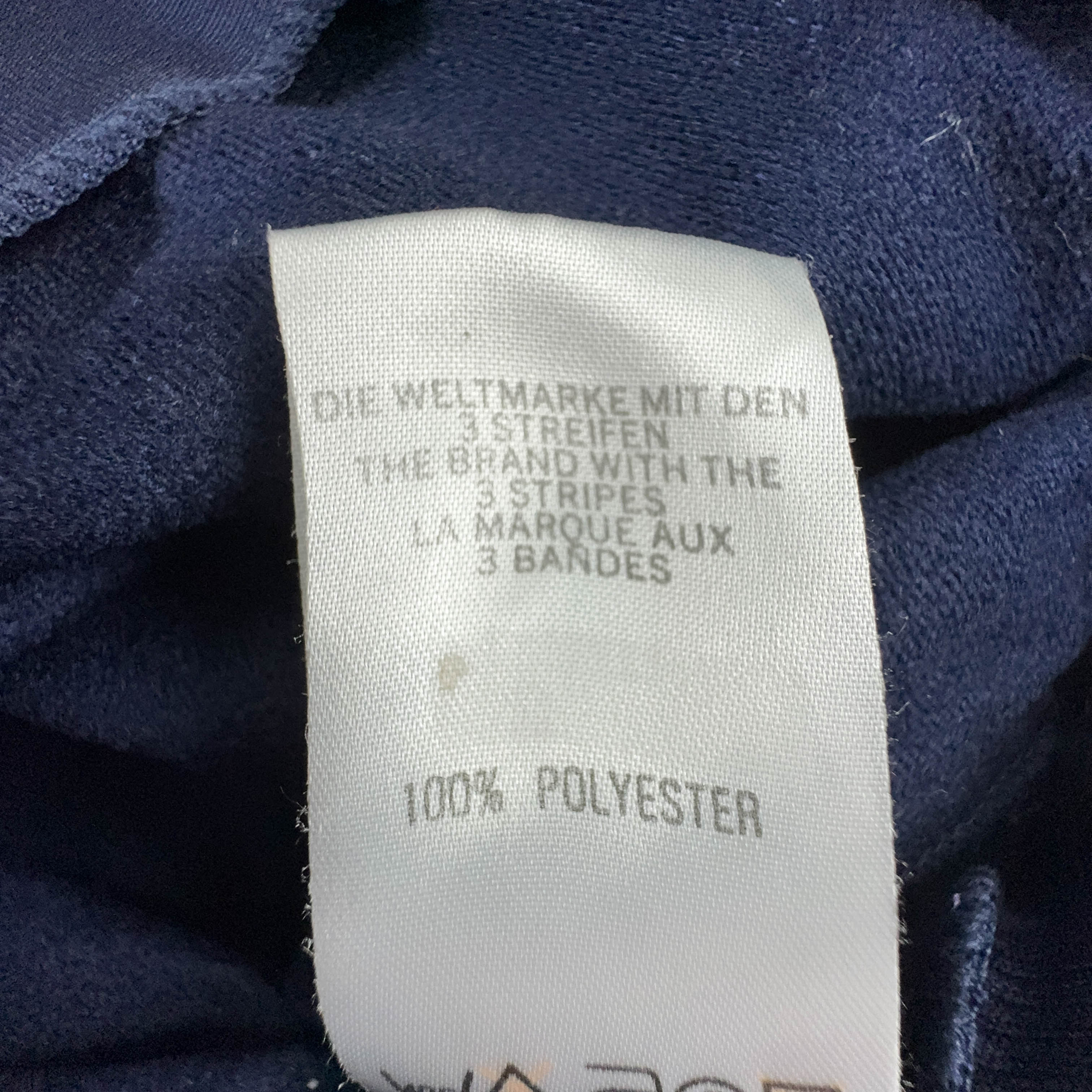 Felpa Adidas Vintage blu scuro con zip anni 90 - Taglia D6 F180 uomo