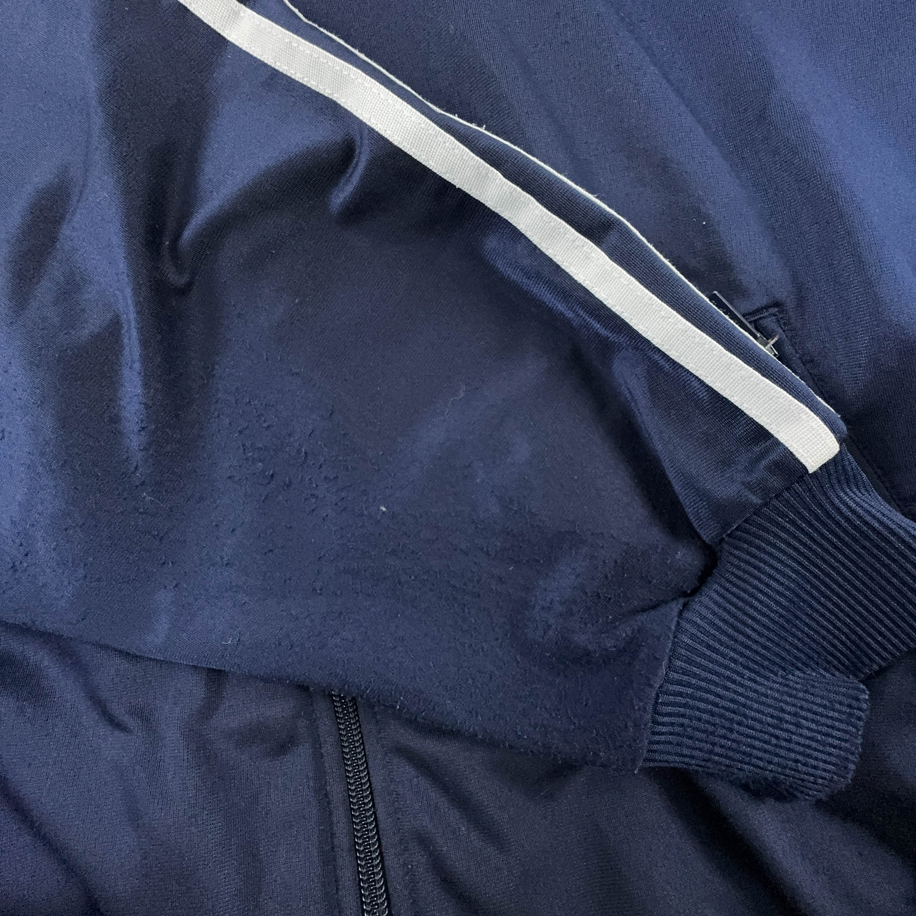 Felpa Adidas Vintage blu scuro con zip anni 90 - Taglia D6 F180 uomo