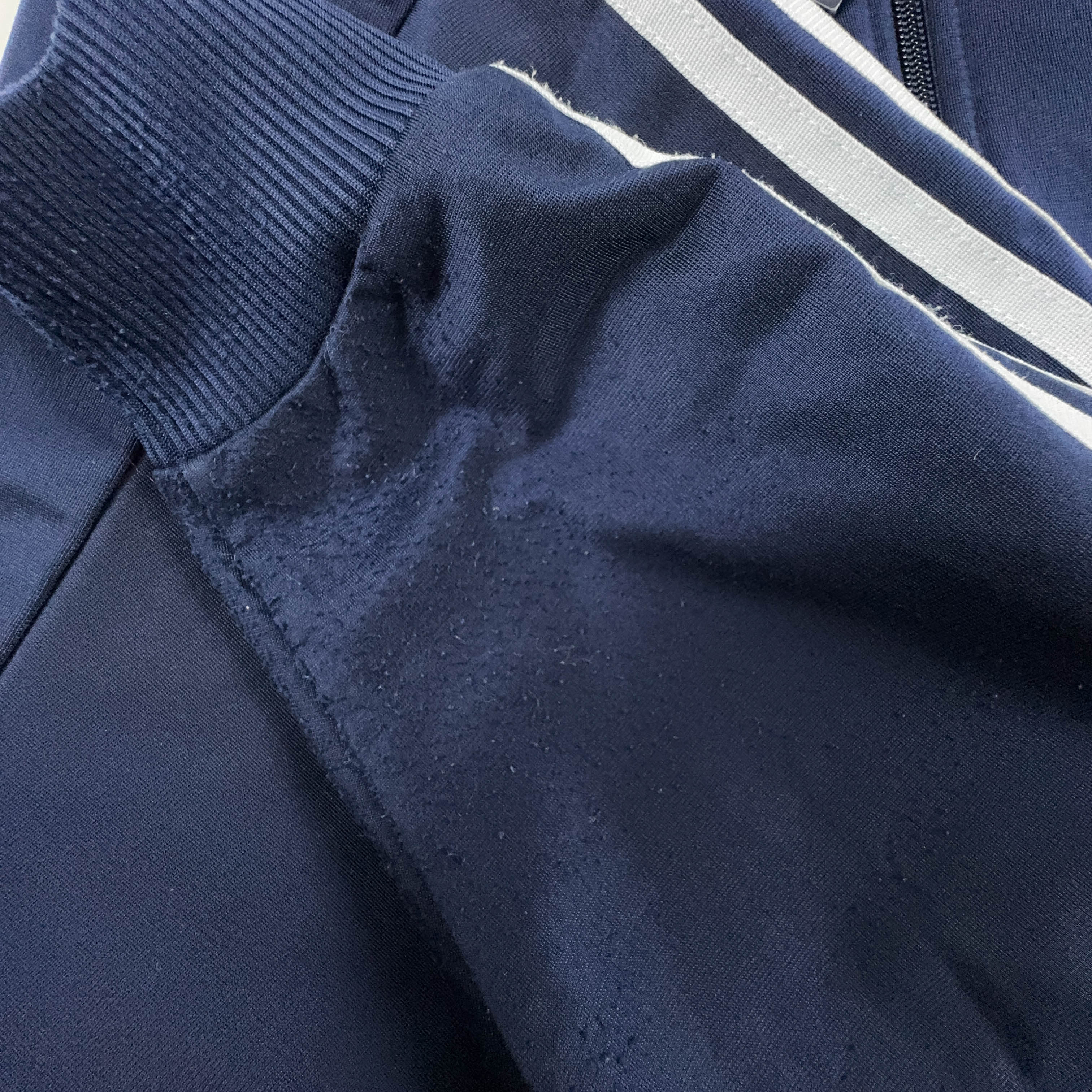 Felpa Adidas Vintage blu scuro con zip anni 90 - Taglia D6 F180 uomo