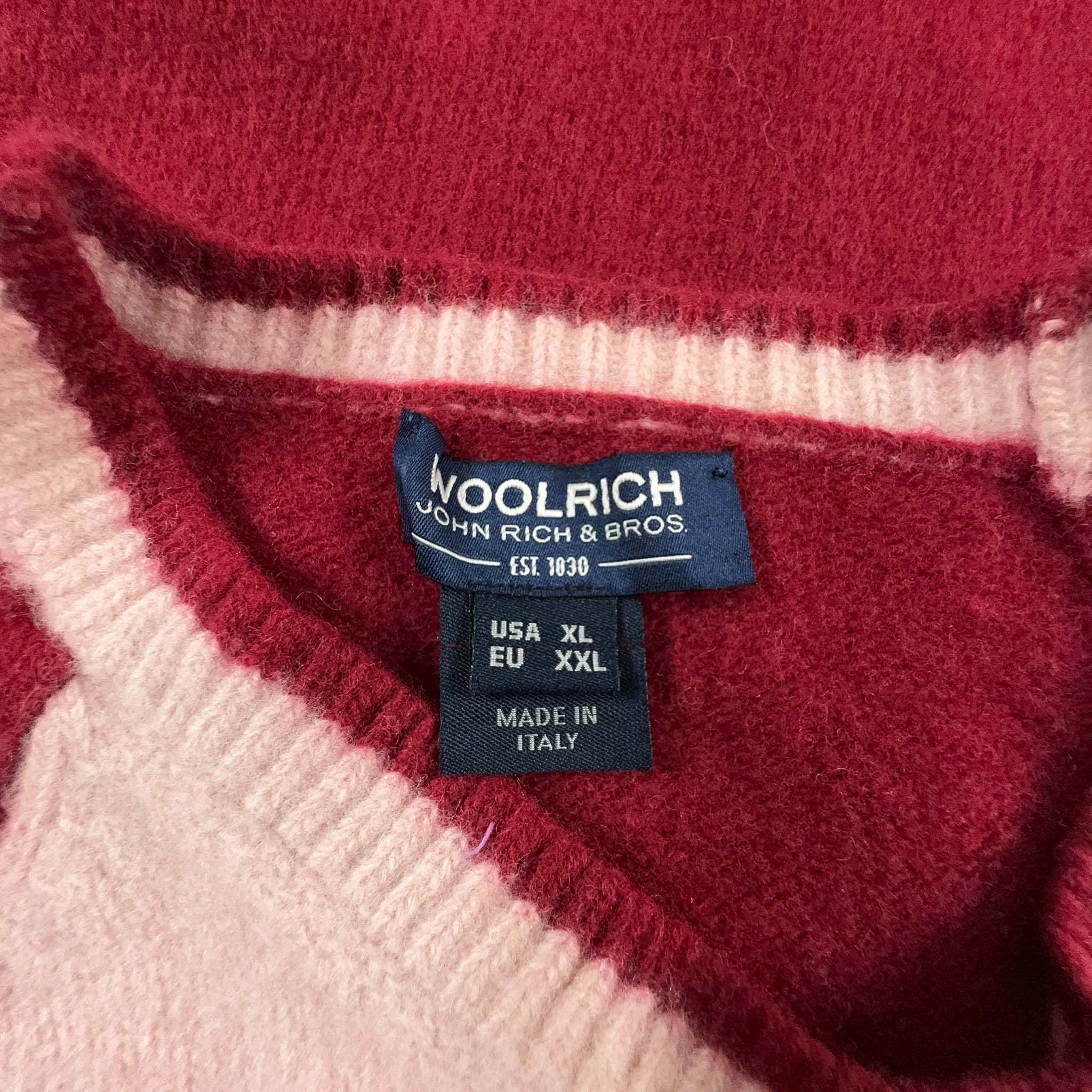 Maglione Woolrich rosso 100% lana a girocollo - Taglia M uomo