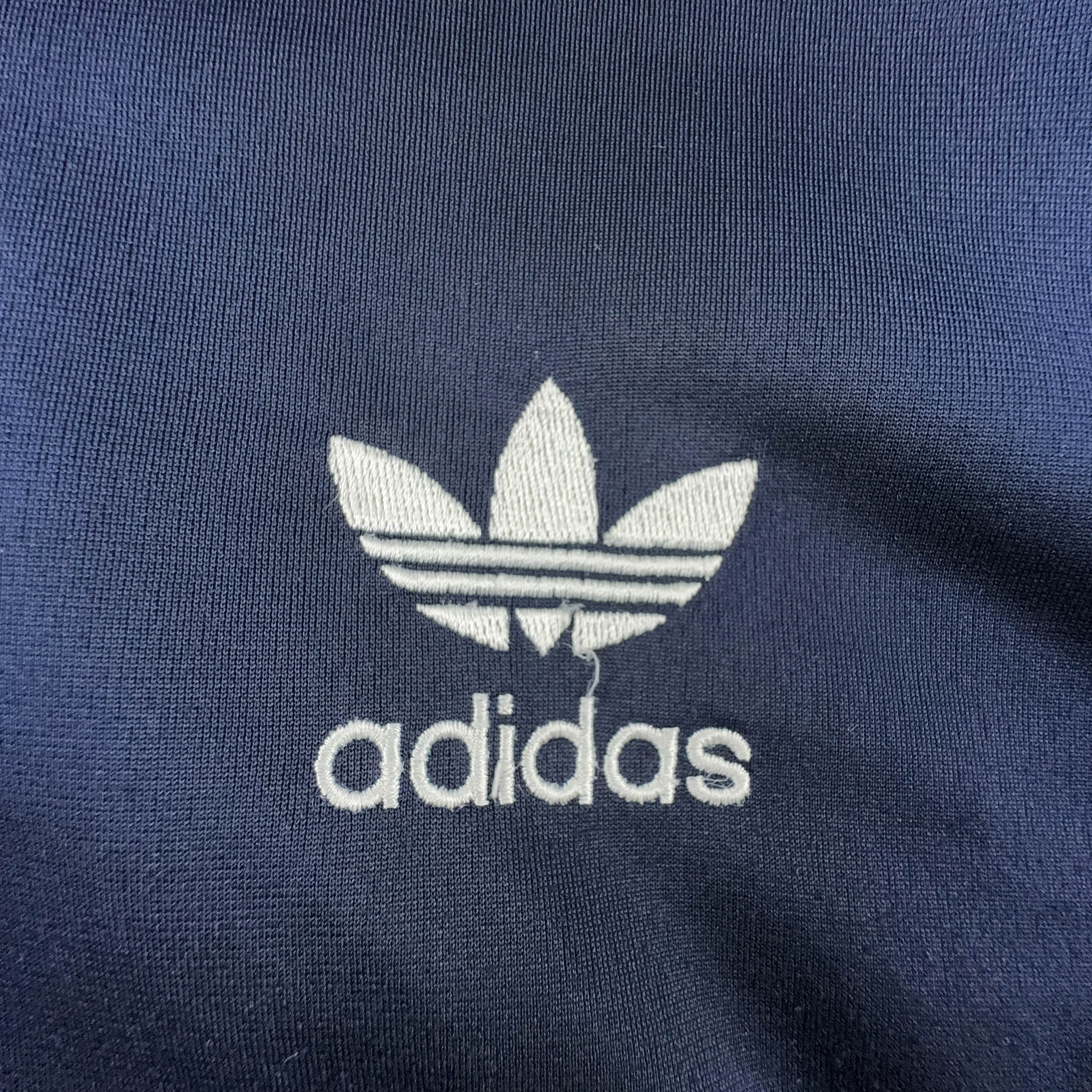 Felpa Adidas Vintage blu scuro con zip anni 90 - Taglia D6 F180 uomo