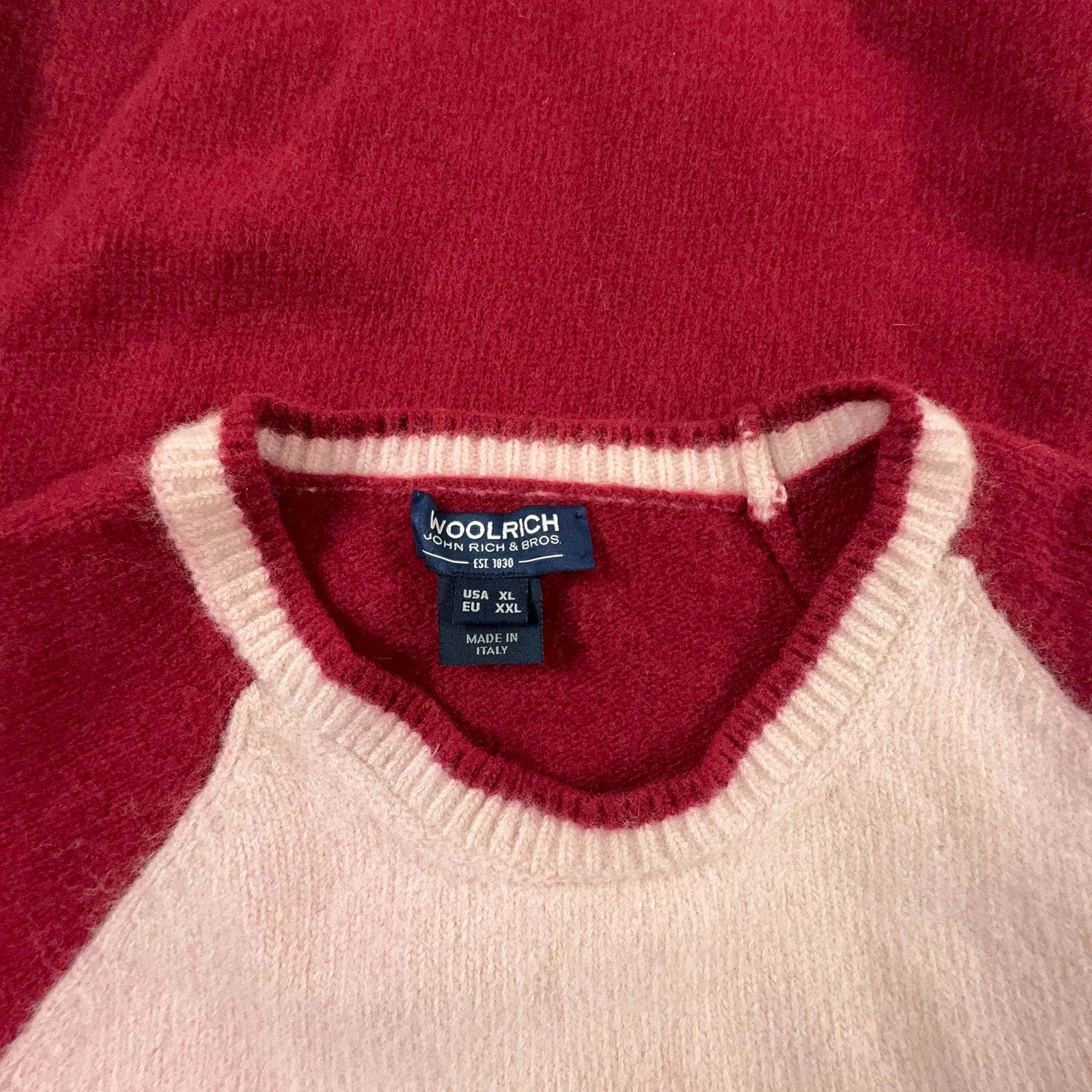 Maglione Woolrich rosso 100% lana a girocollo - Taglia M uomo