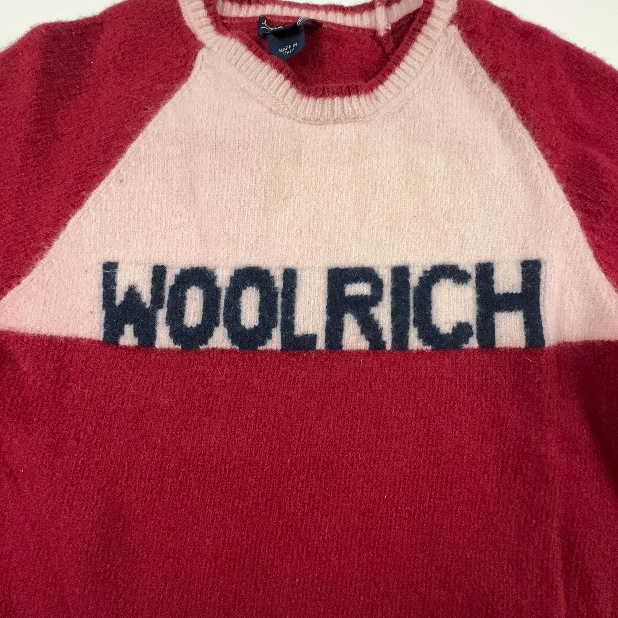 Maglione Woolrich rosso 100% lana a girocollo - Taglia M uomo