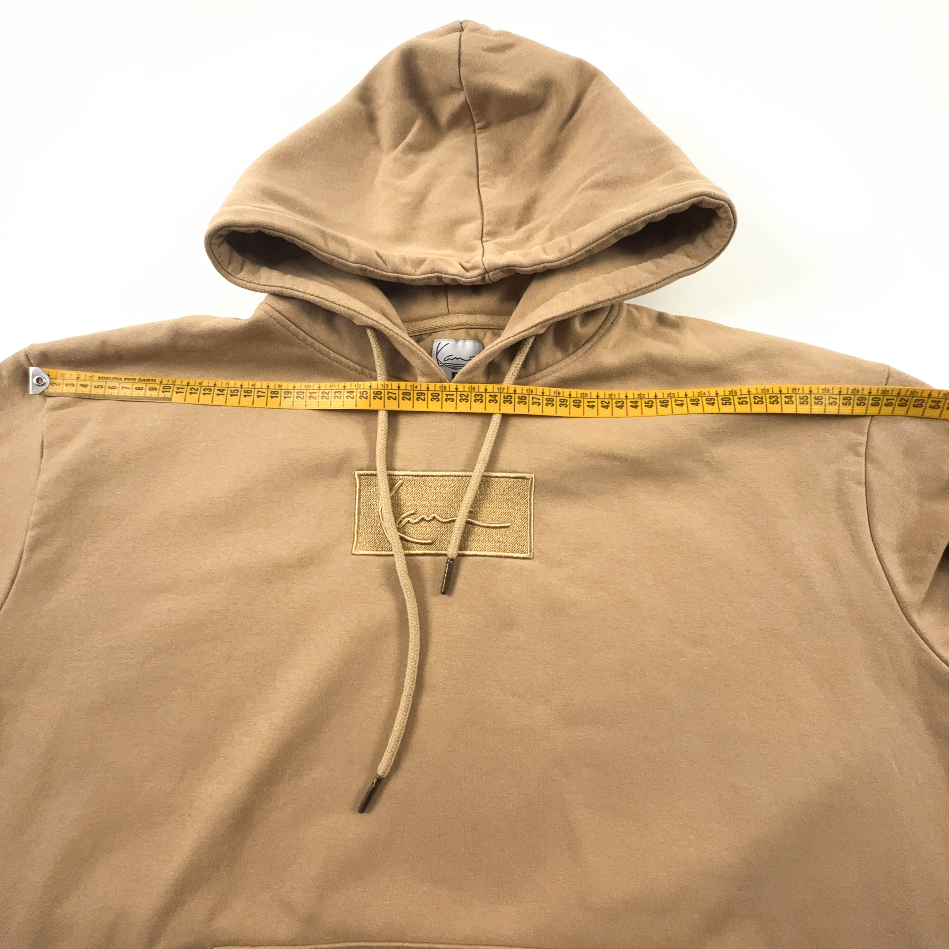 Felpa Kani marrone chiaro con cappuccio e ricamo 80% cotone - Taglia XL uomo