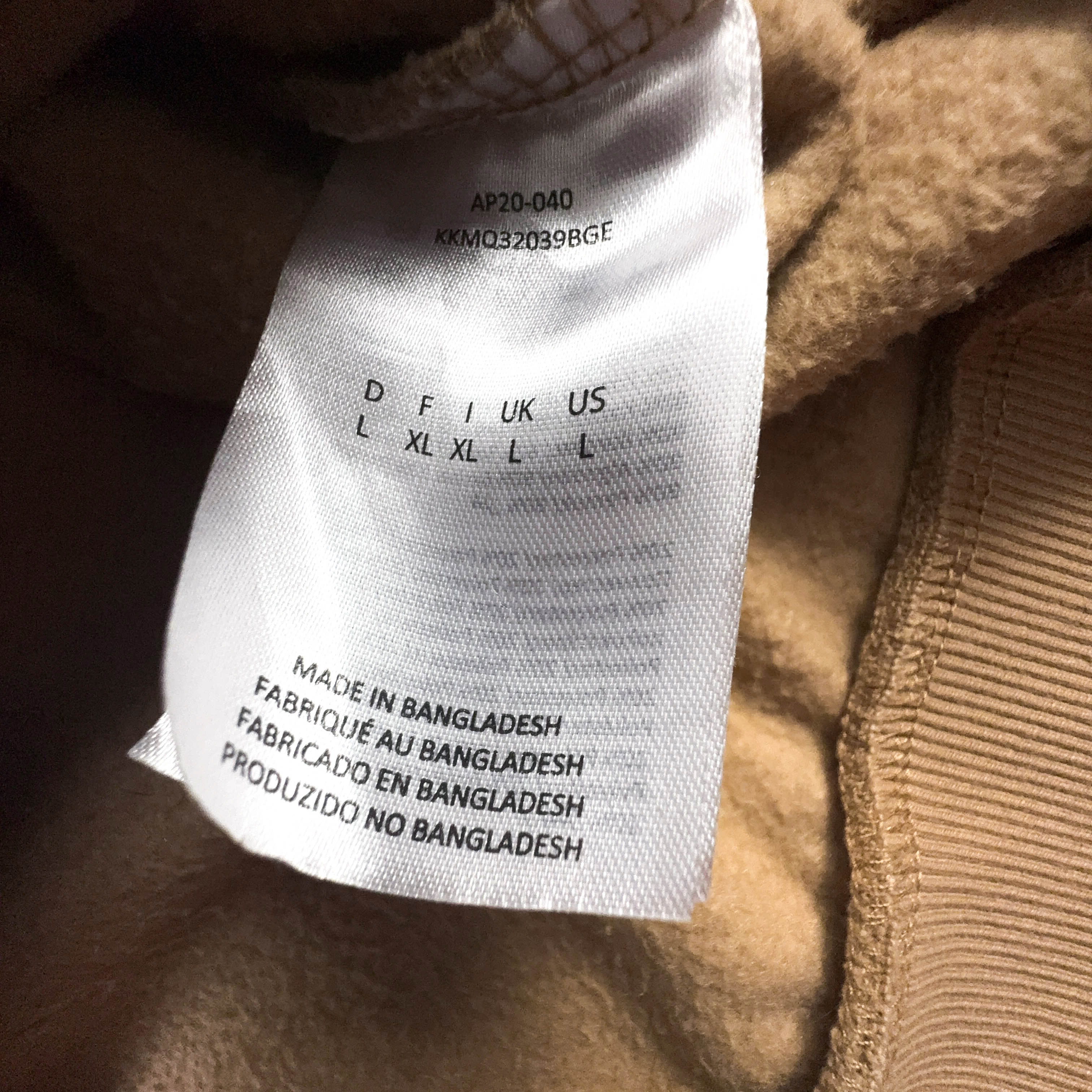 Felpa Kani marrone chiaro con cappuccio e ricamo 80% cotone - Taglia XL uomo