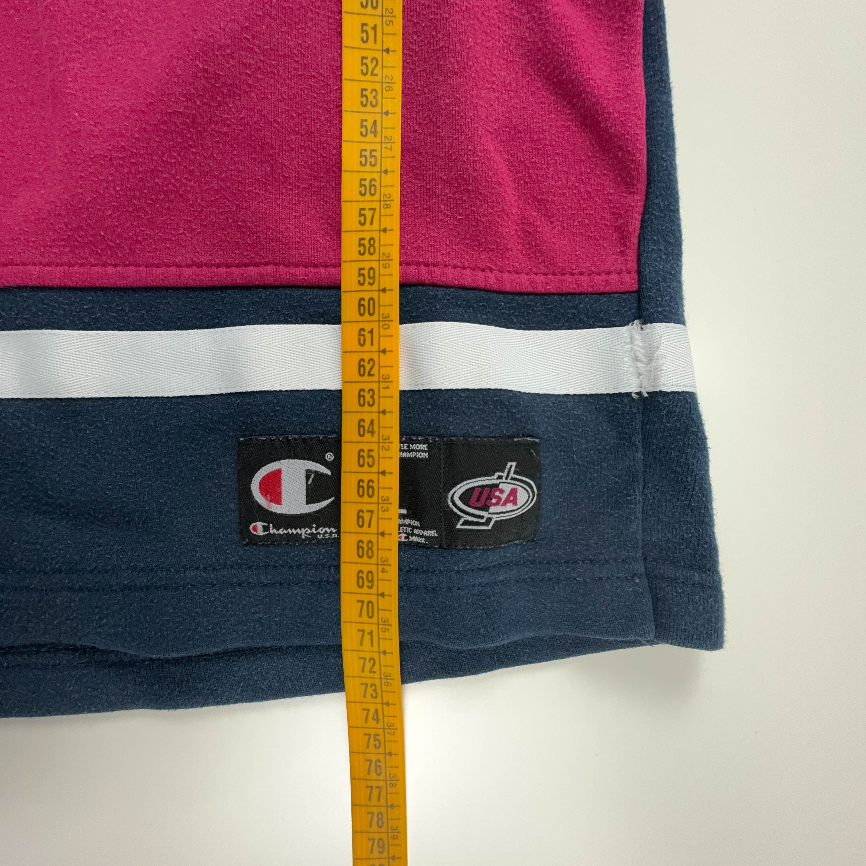 Felpa Champion Vintage rossa e blu scuro logo ricamato anni 90 - Taglia L uomo