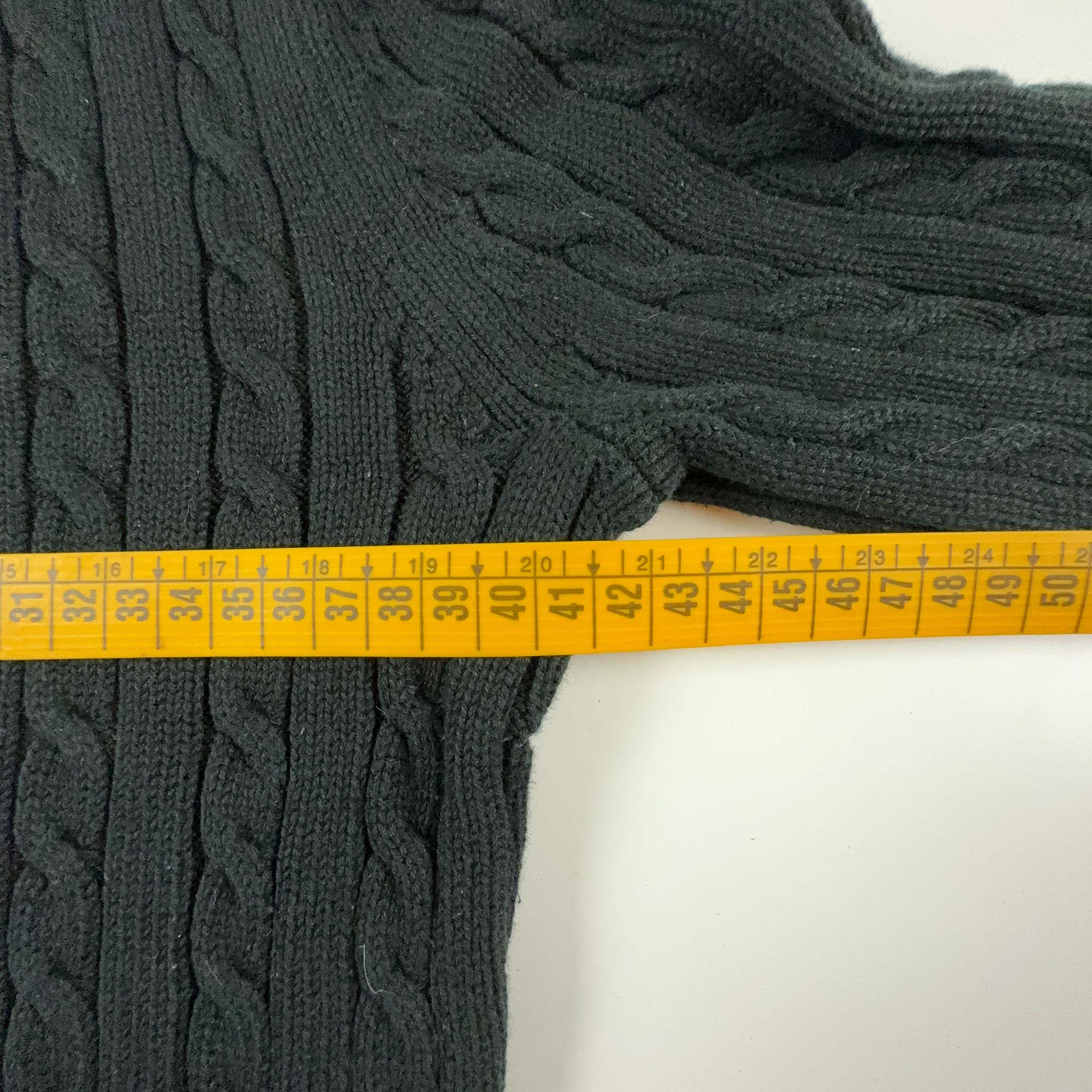 Maglione Ralph Lauren in cotone intrecciato nero a girocollo - Taglia S donna