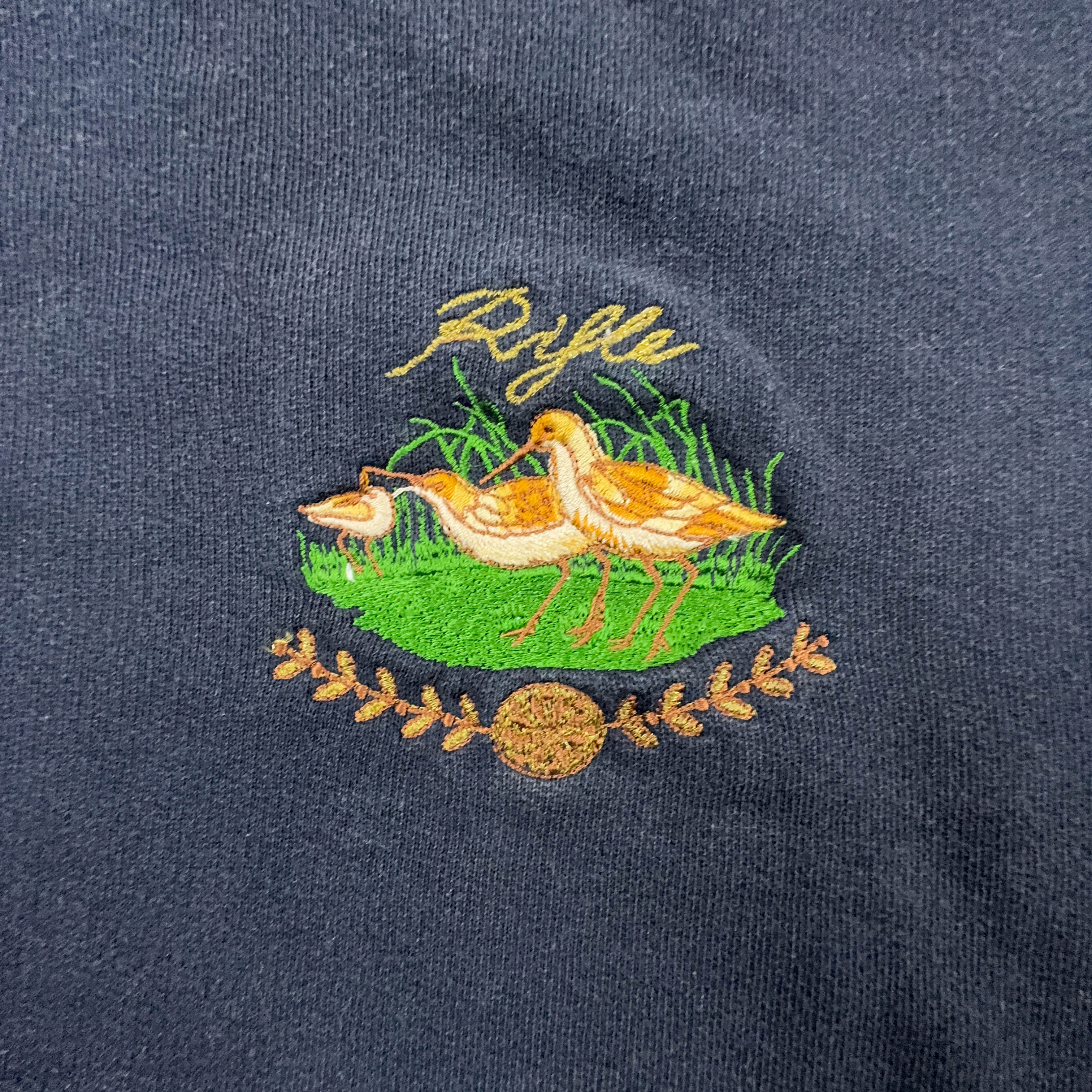 Rifle Vintage Dark Blue Crewneck Sweatshirt with 90s Embroidery on