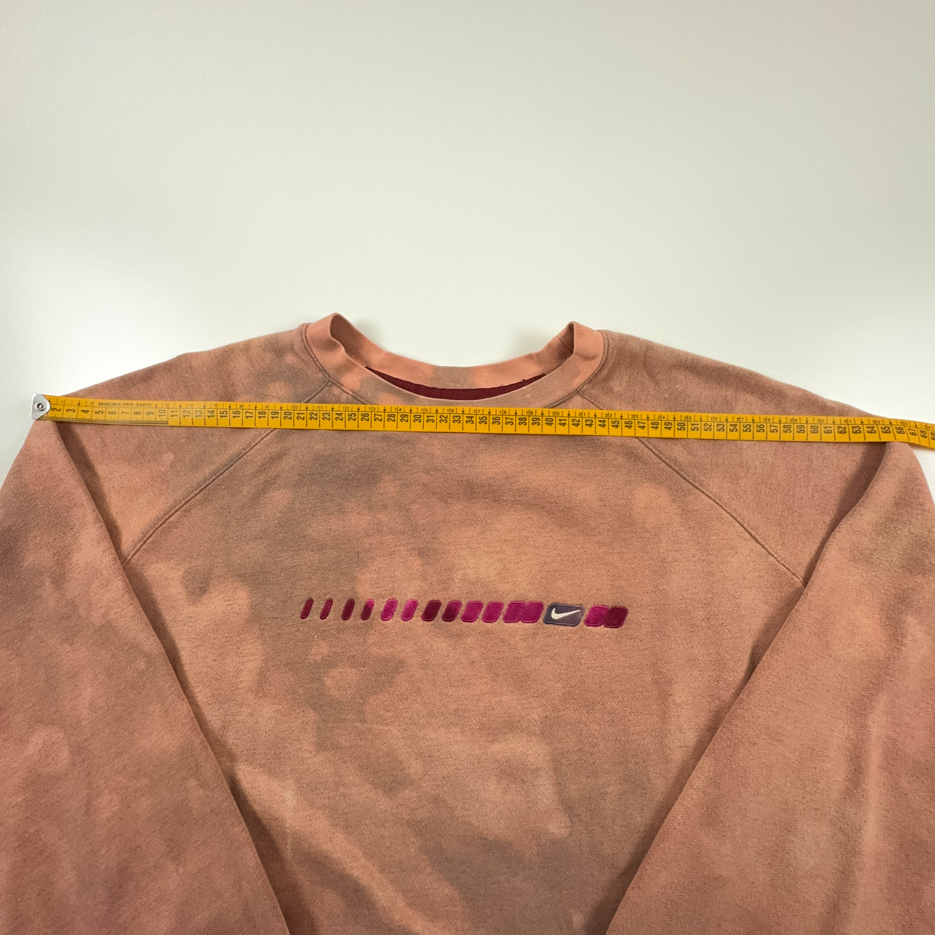 Felpa Nike Vintage Tie Dye arancione e rosa a girocollo in cotone anni 2000 - Taglia XL/XXL uomo