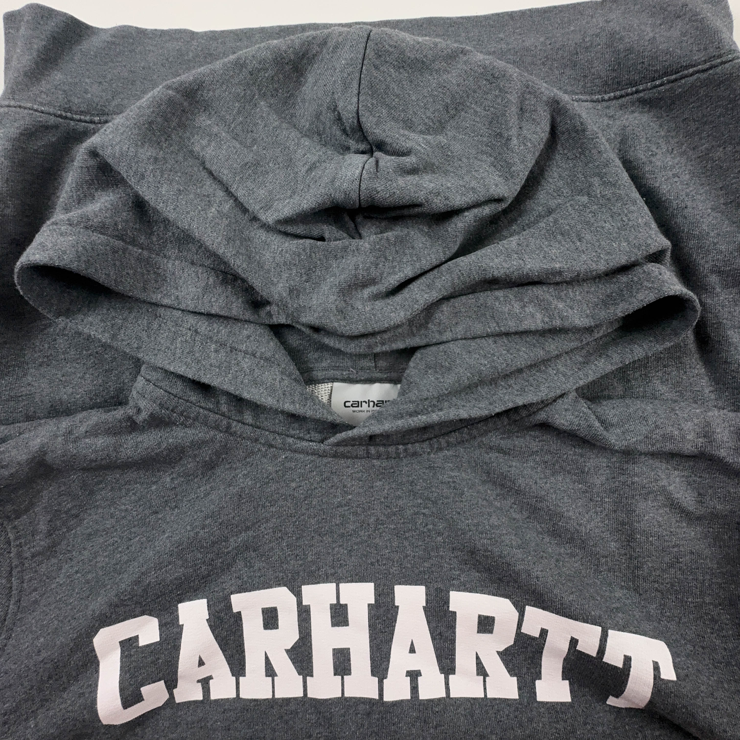 Felpa Carhartt grigia con cappuccio in cotone - Taglia S uomo