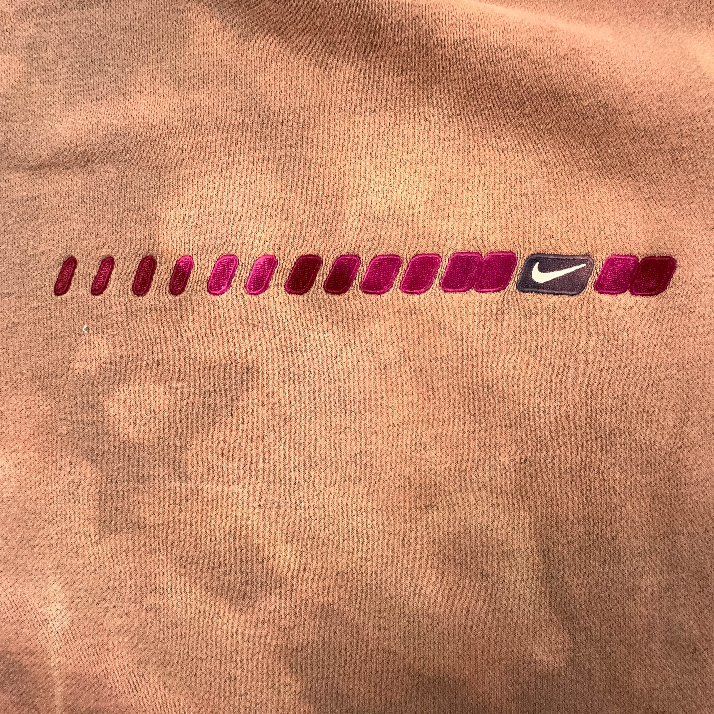 Felpa Nike Vintage Tie Dye arancione e rosa a girocollo in cotone anni 2000 - Taglia XL/XXL uomo