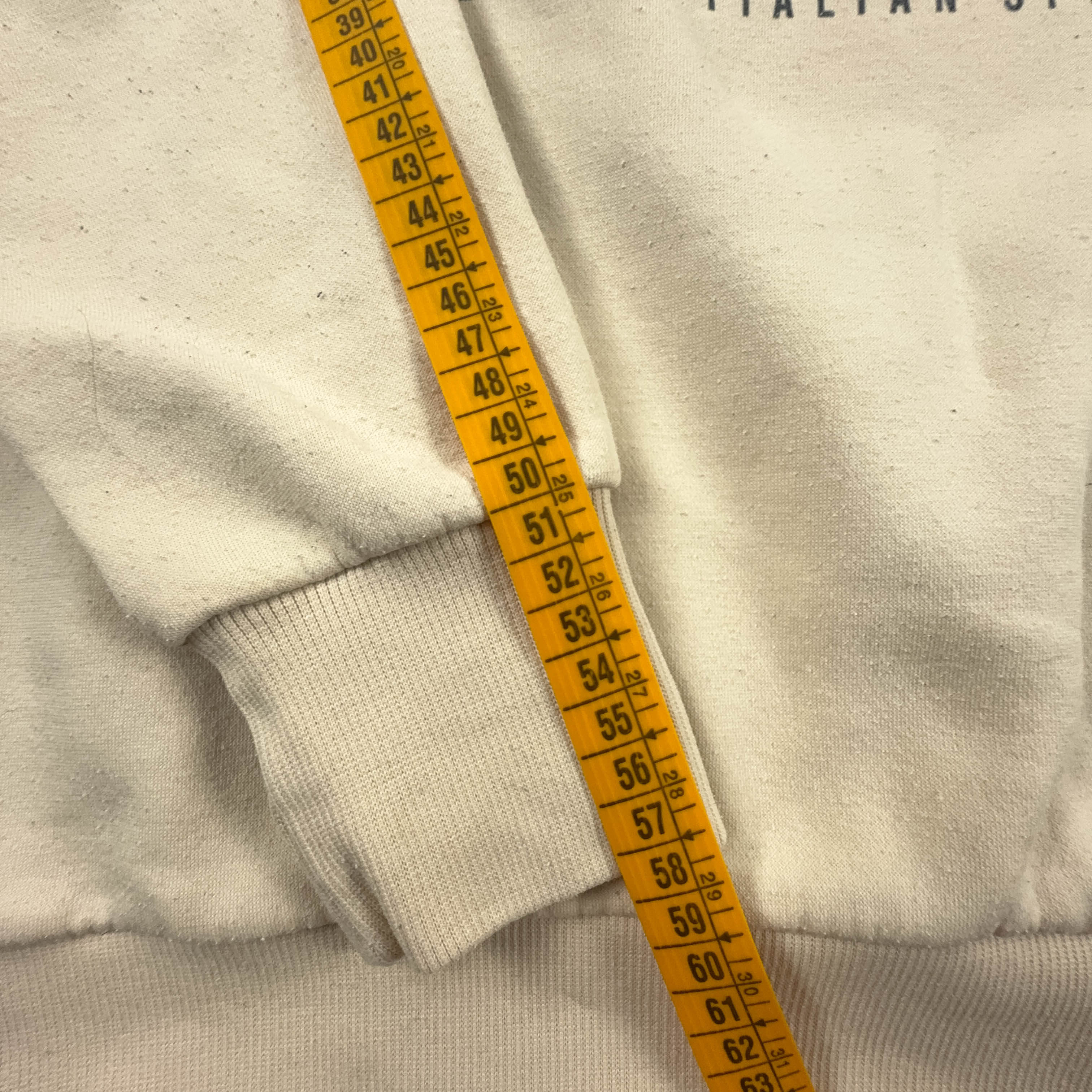 Felpa Ellesse Vintage beige anni 90 con stampa a girocollo - Taglia M/L uomo