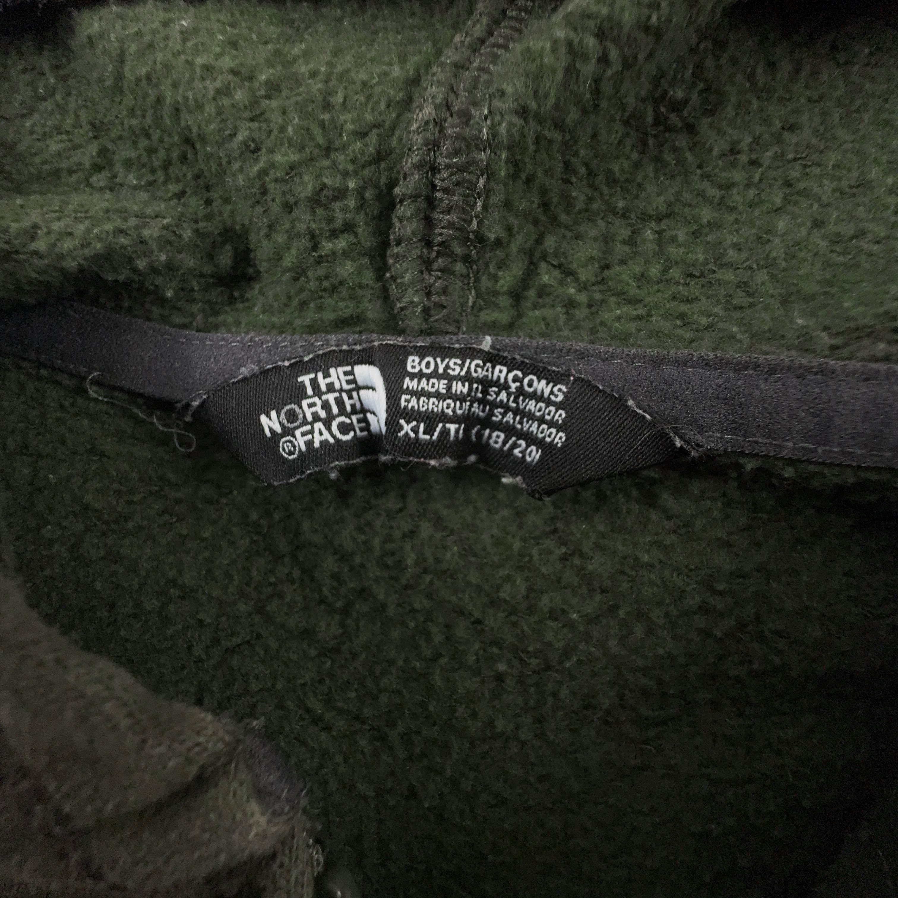 Felpa The North Face verde scuro con cappuccio e zip 80% cotone - Taglia M uomo