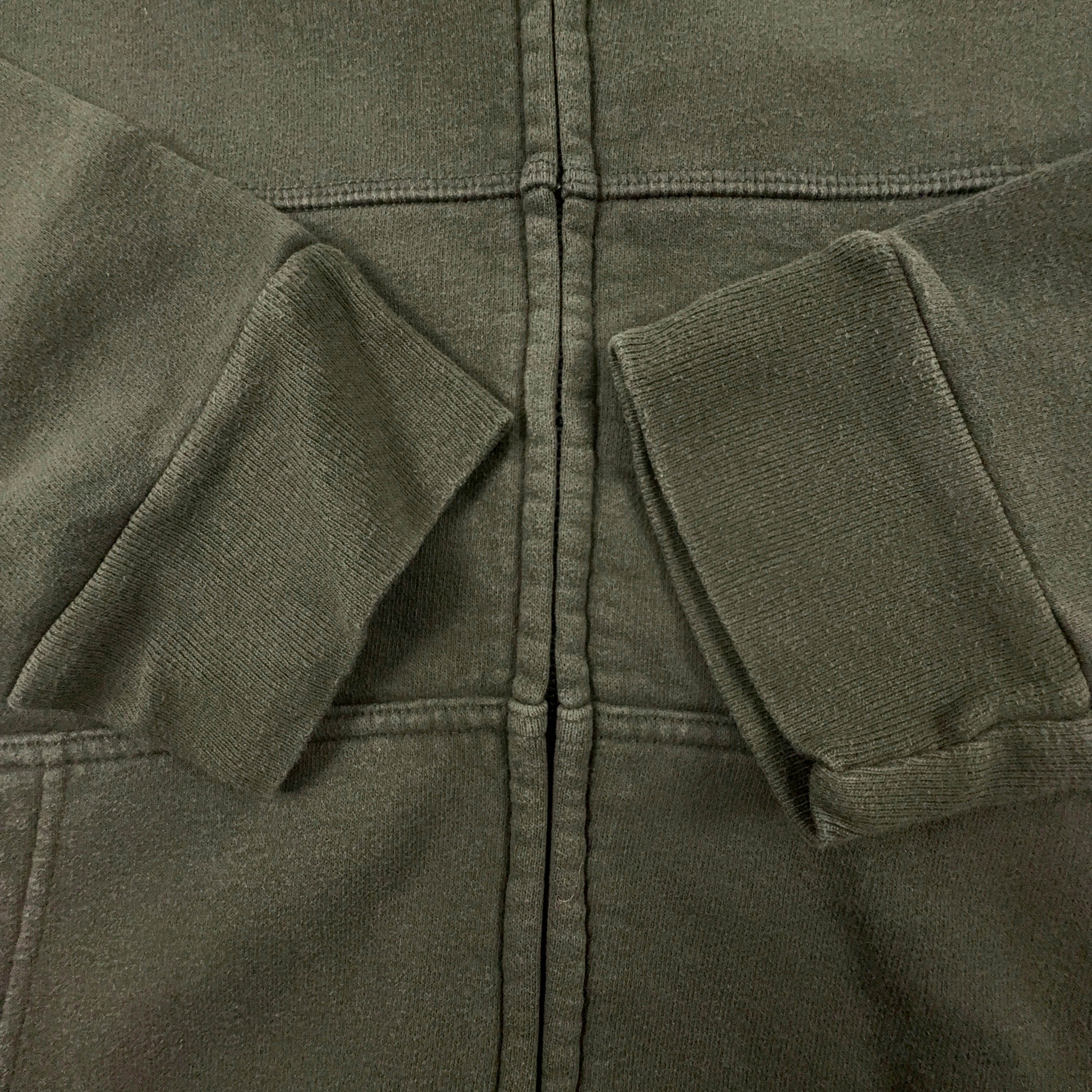 Felpa The North Face verde scuro con cappuccio e zip 80% cotone - Taglia M uomo