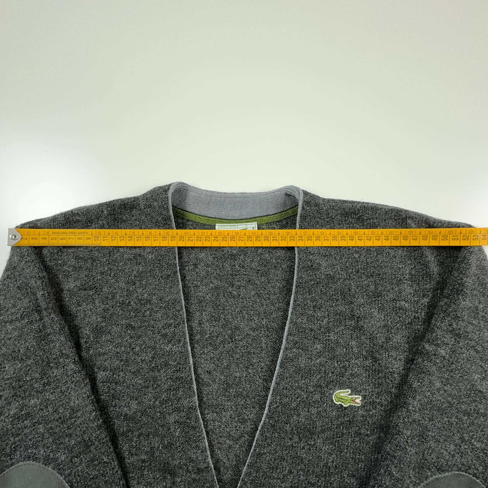 Cardigan Lacoste Vintage grigio 51% lana con bottoni - Taglia 5 uomo